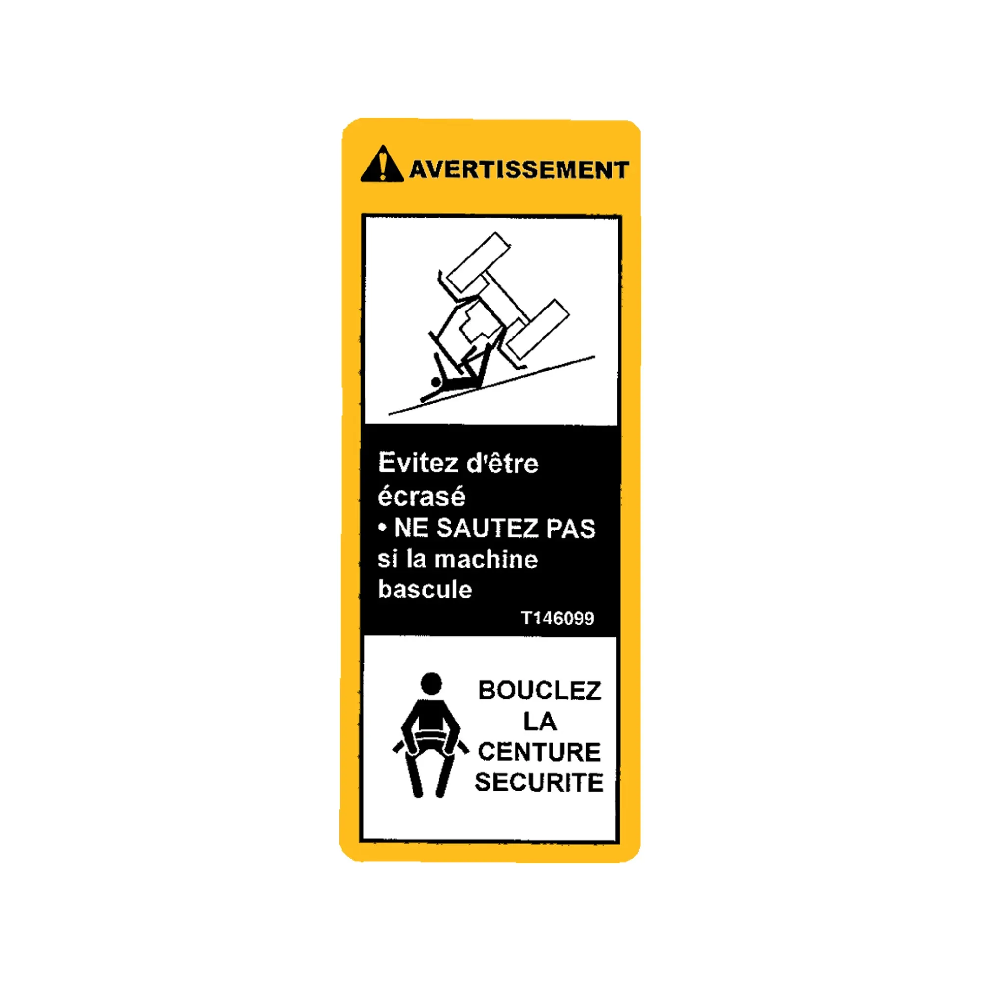 Label, Warning Seat Belt (French) W