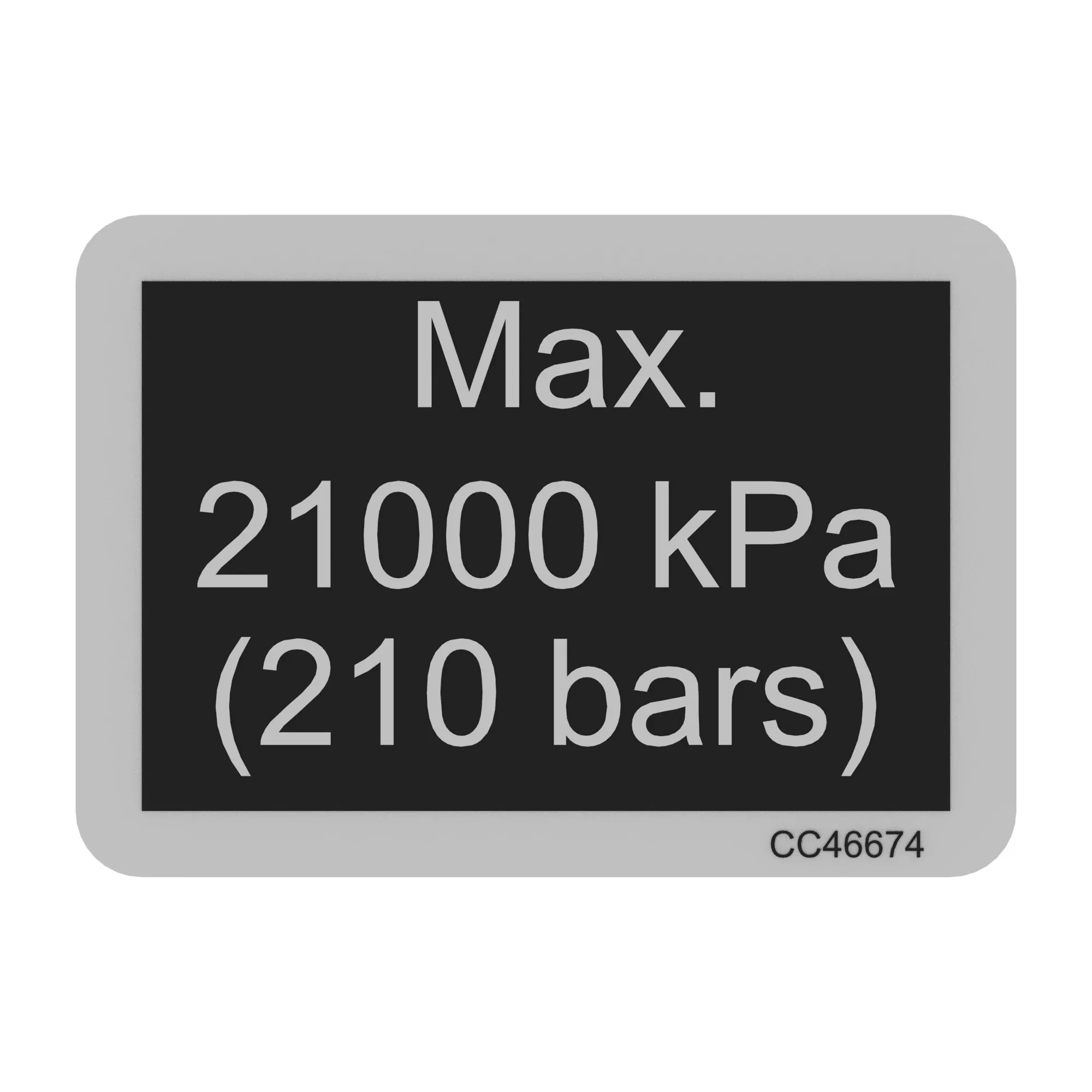 John Deere Maximum Operating Pressure Decal - CC46674