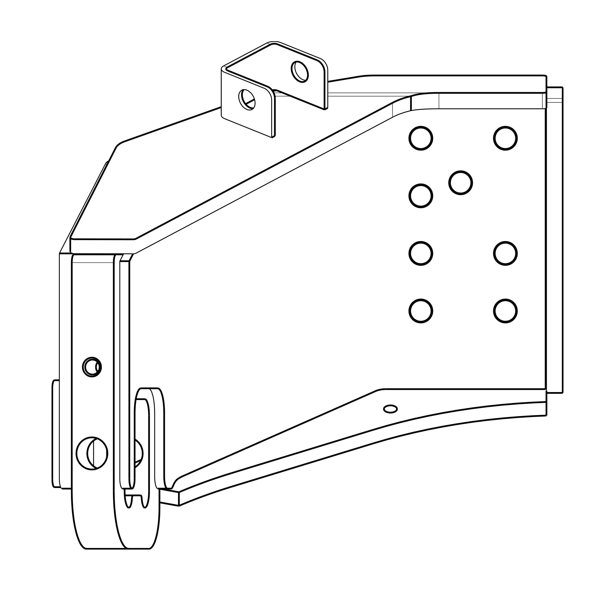 John Deere Wide Swing Drawbar Support, Left Side - RE311403