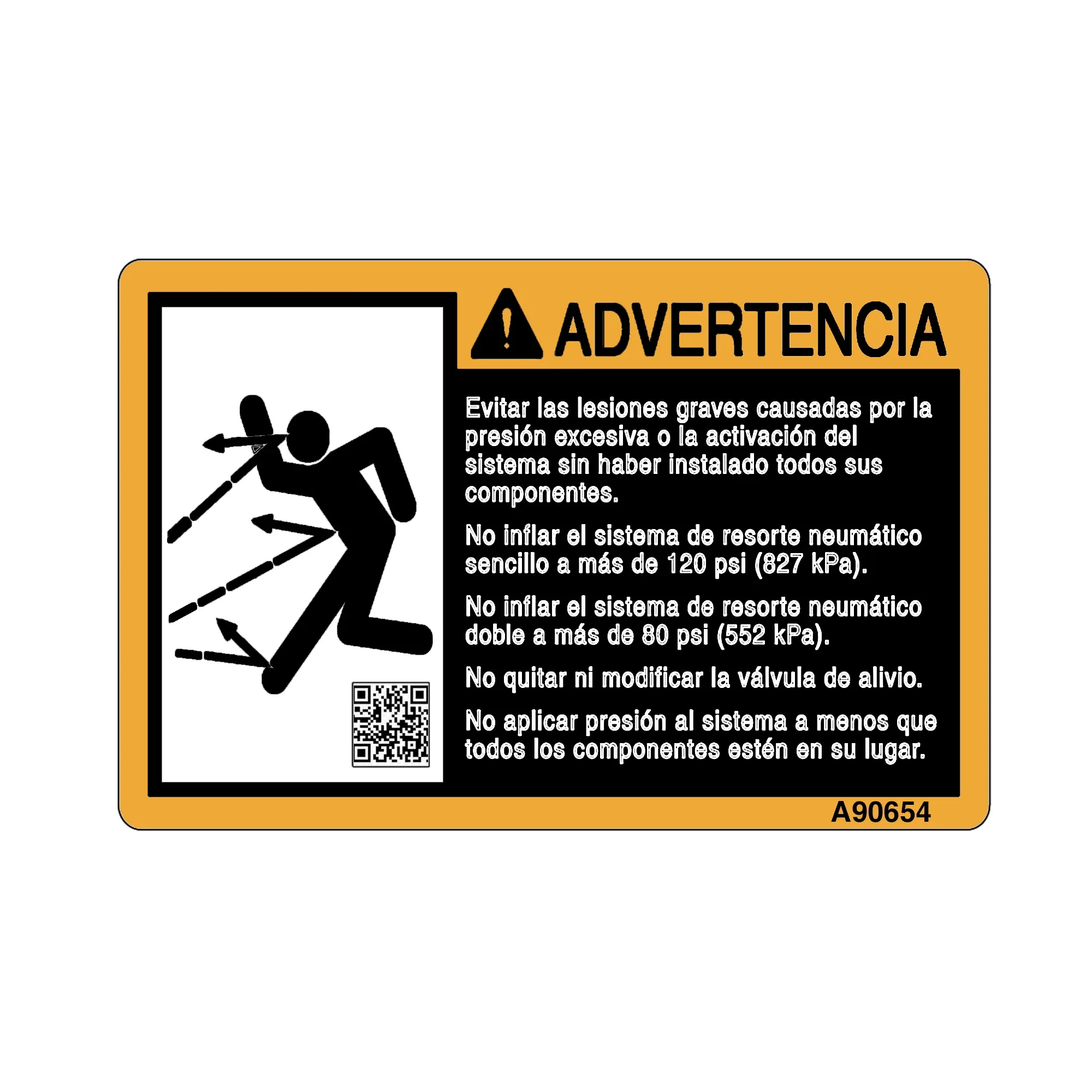 John Deere Safety Sign Label, Spanish - A90654