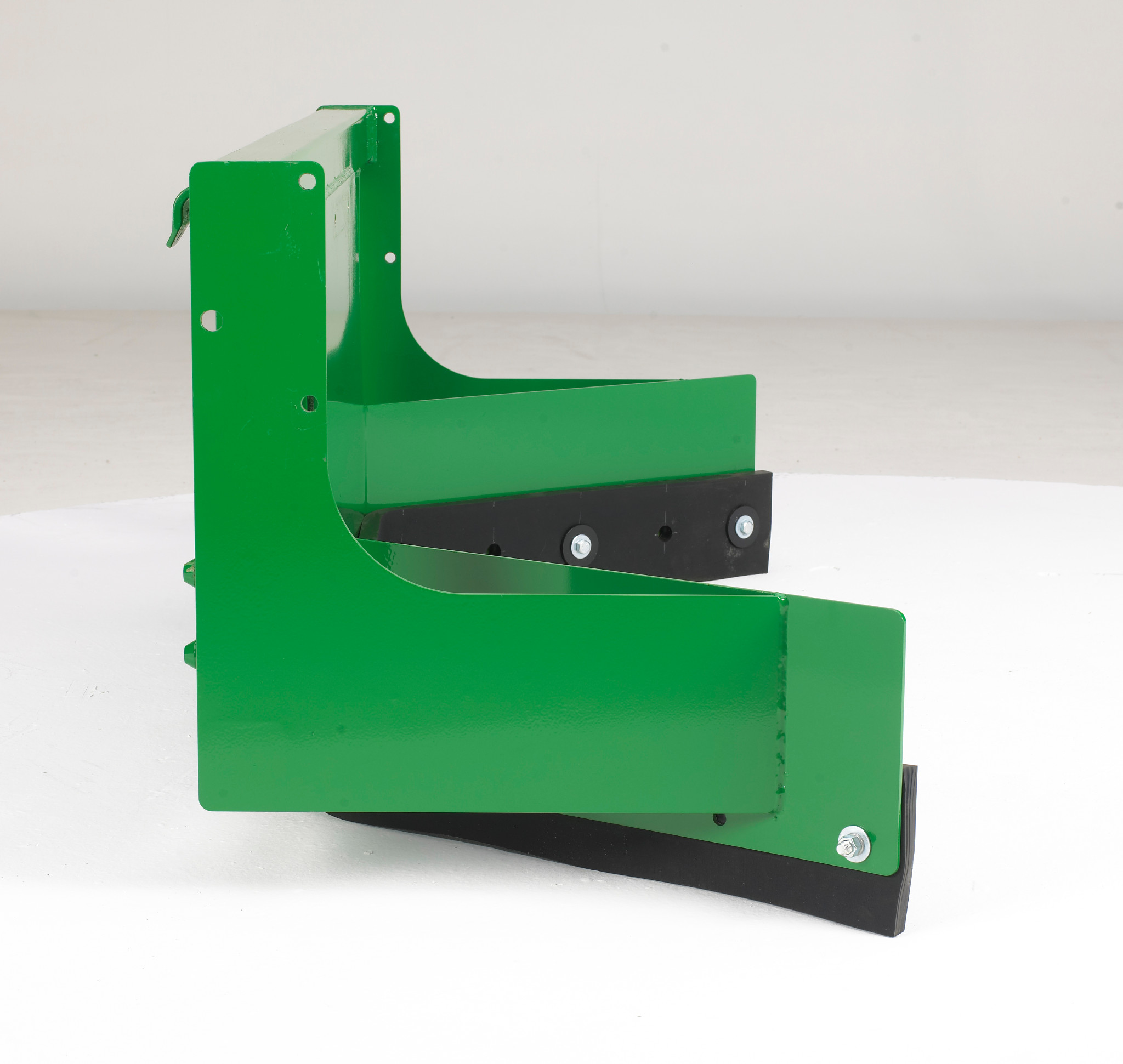 Side studio view of field-installed rubber edge kit on the AS11E Snow Push