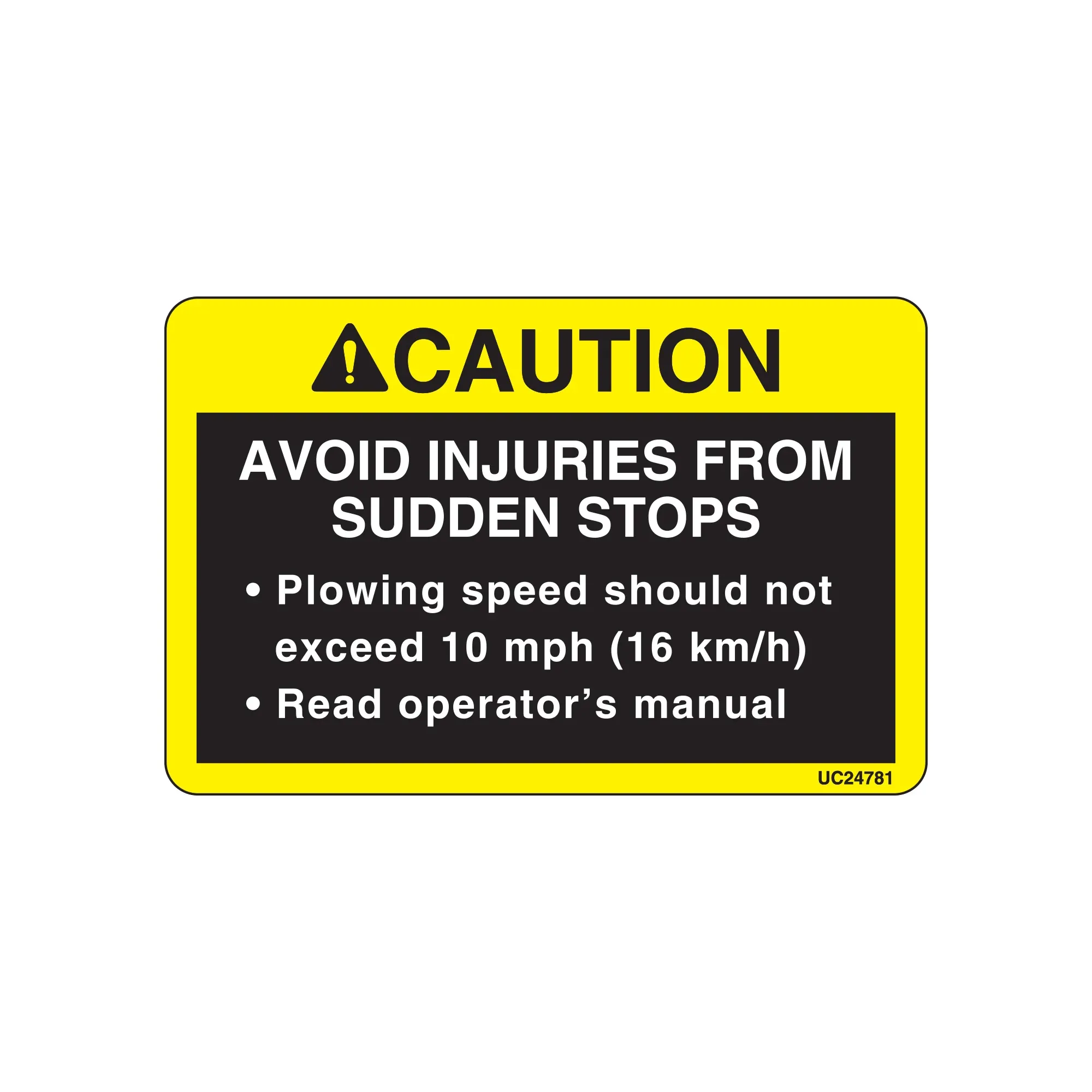 John Deere Blade Caution Label - UC24781
