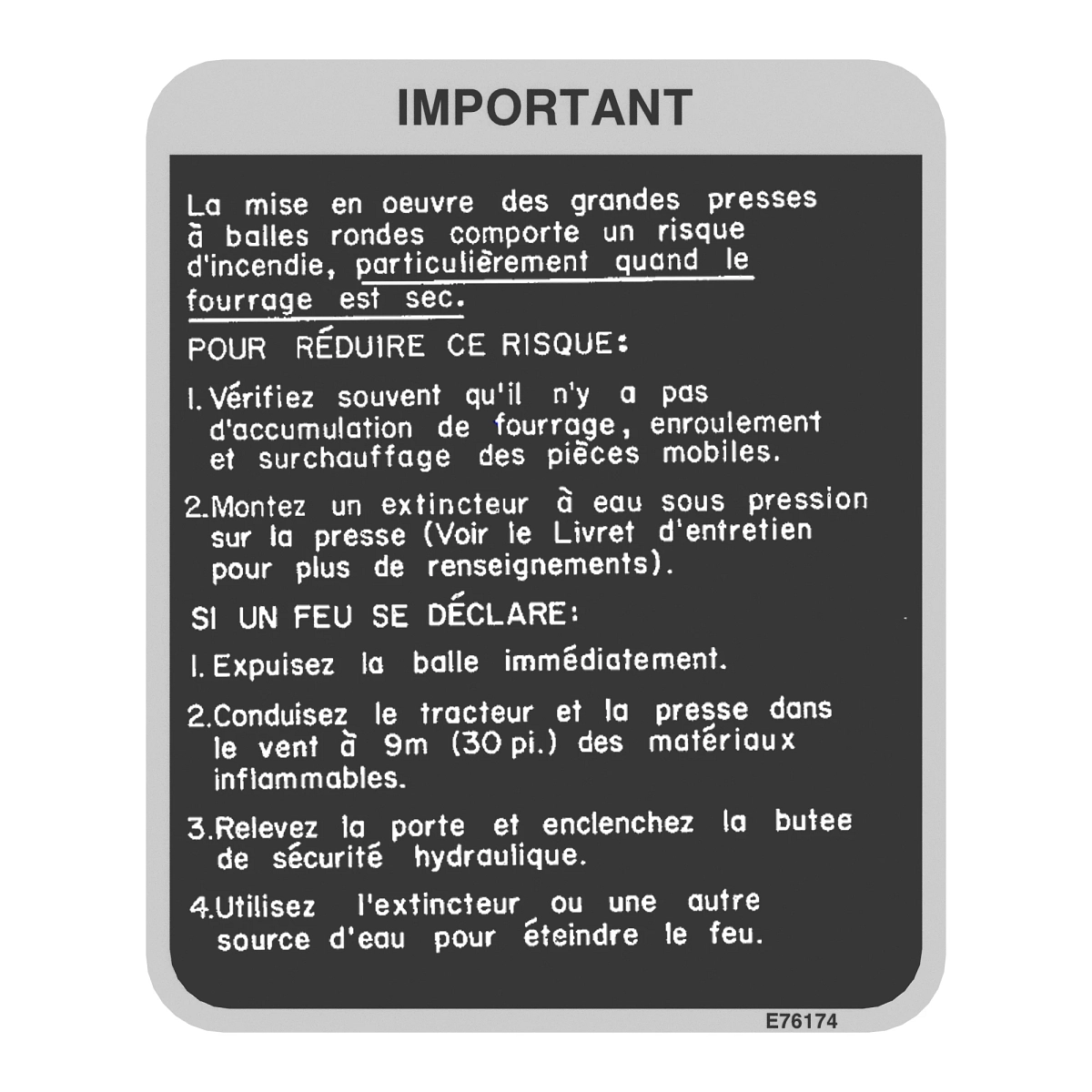 Decal (Fire Instr. French)