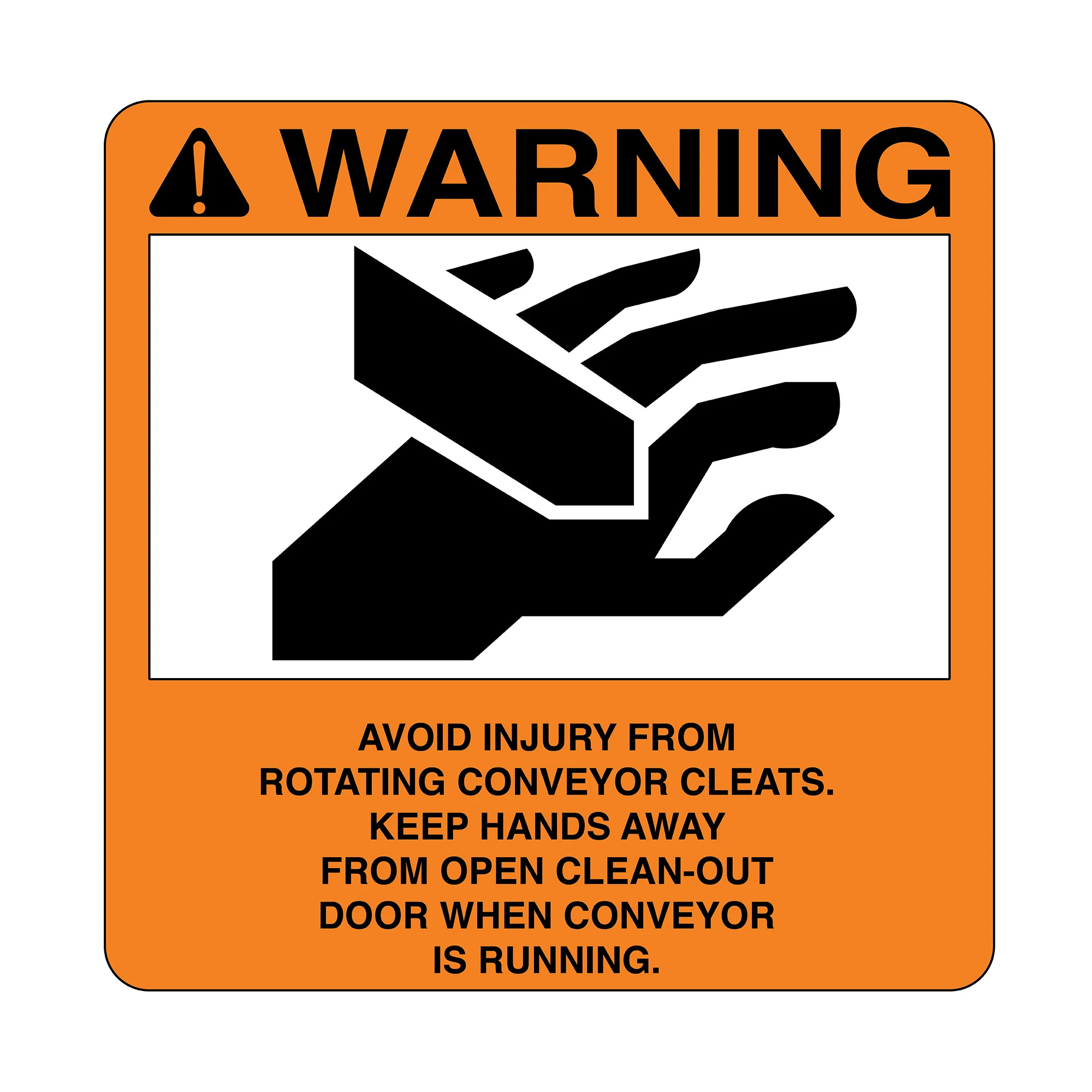 John Deere Conveyor Warning Sign - A67674