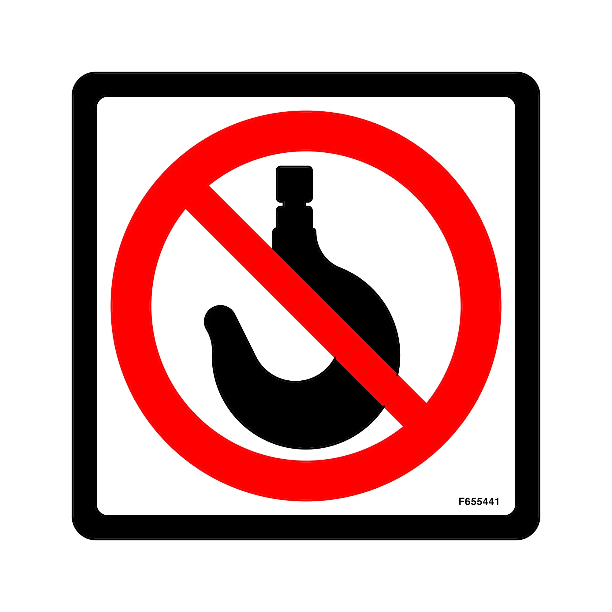 John Deere Label, Hook Duty Prohibition - F655441