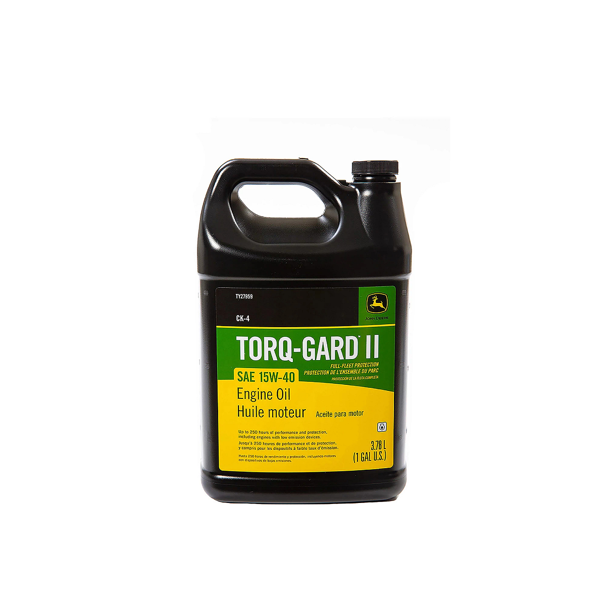 John Deere Engine Oil, Torq-Gard™ II, SAE 15W-40, API CK-4, 3.78 Liter (1 Gallon) - TY27959