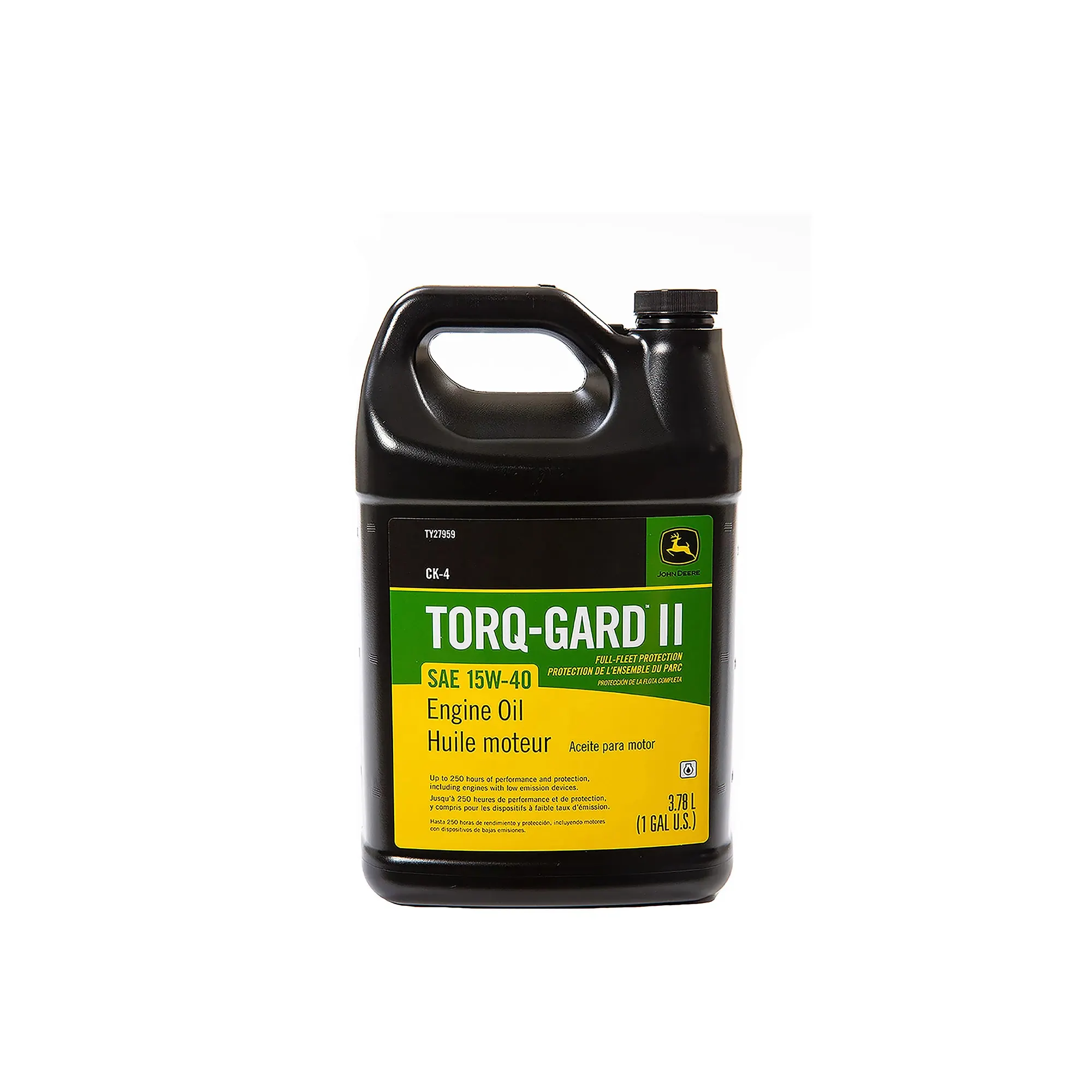 John Deere Engine Oil, Torq-Gard™ II, SAE 15W-40, API CK-4, 3.78 Liter (1 Gallon) - TY27959