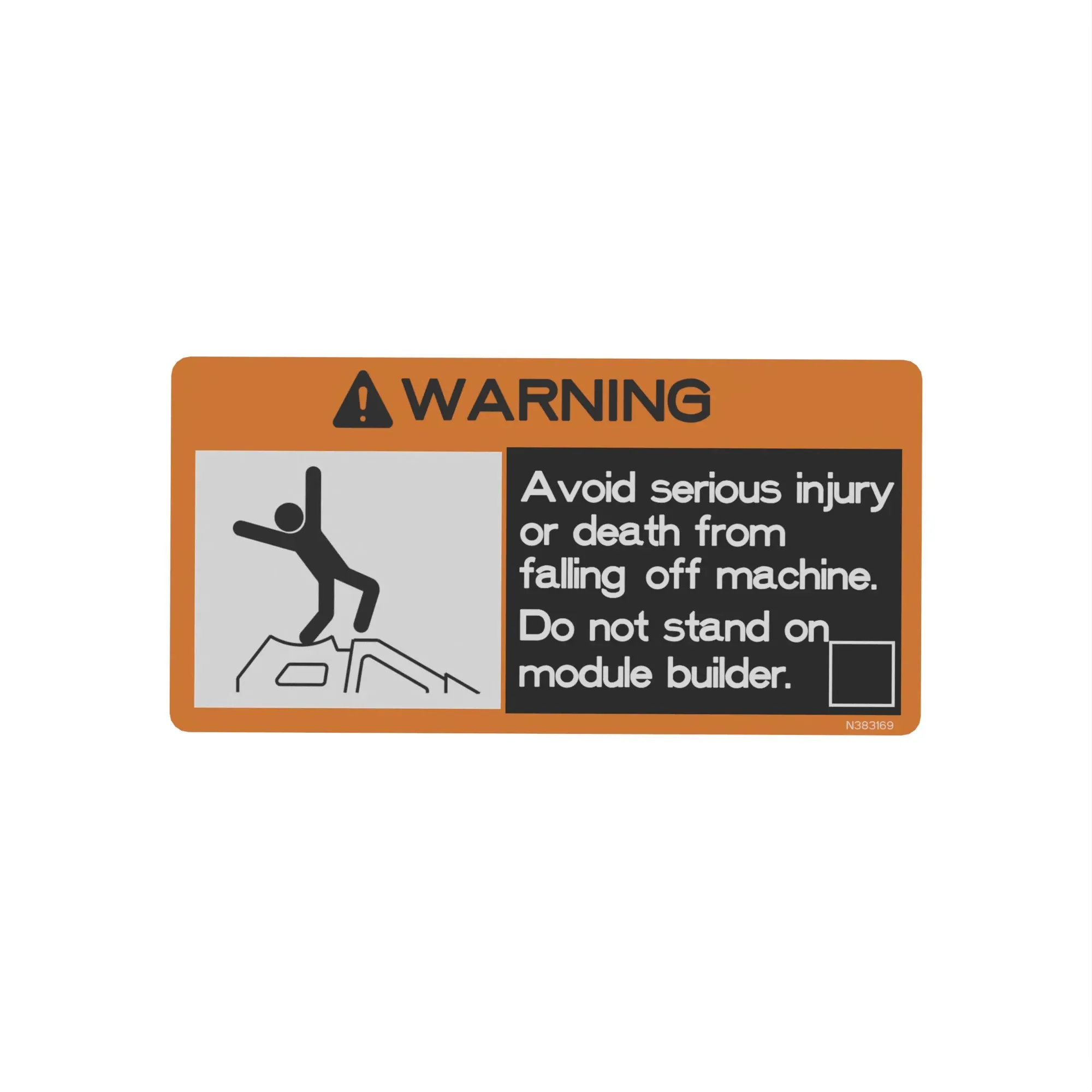 John Deere Safety Sign, No Step Rubber Flap - N383169