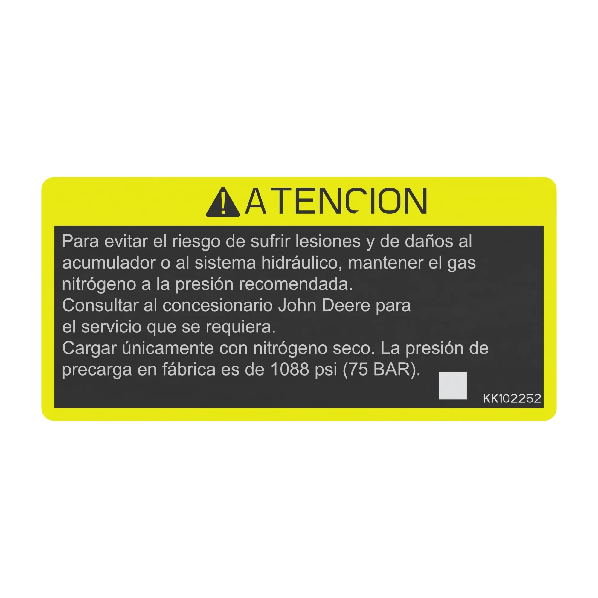 John Deere Safety Sign - KK102252
