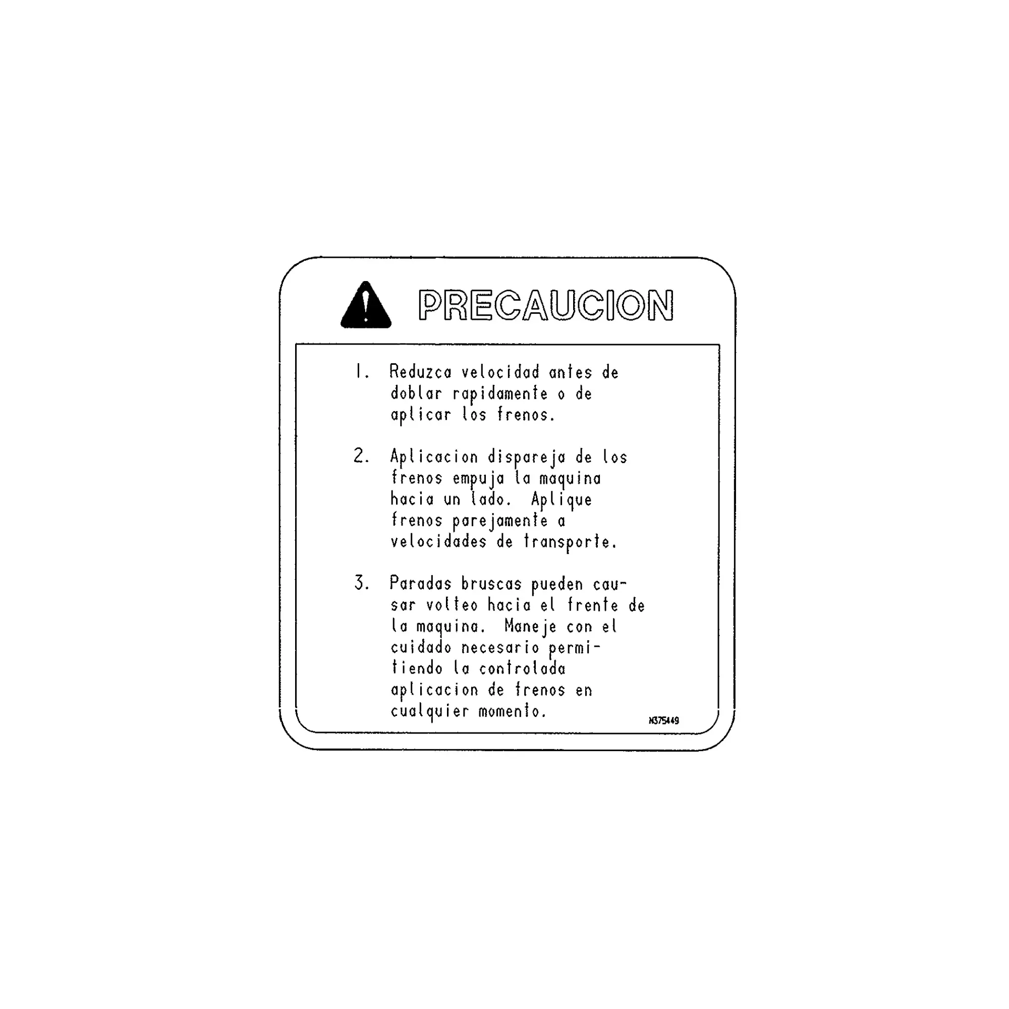 John Deere Safety Sign - N375449
