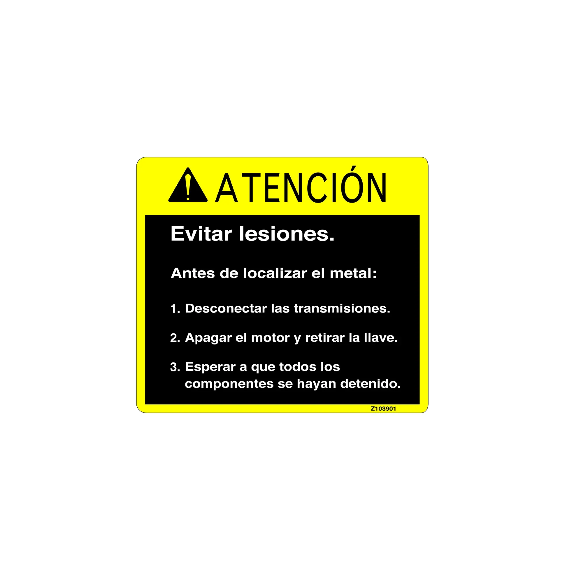 John Deere Safety Sign, Label - Z103901