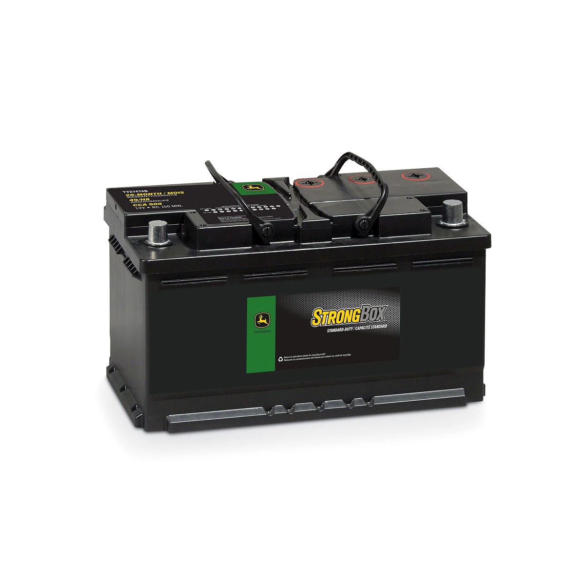 John Deere 12 Volt Battery, Wet Charged, 80 Ah, 900 CCA, 49 BCI - TY27474B