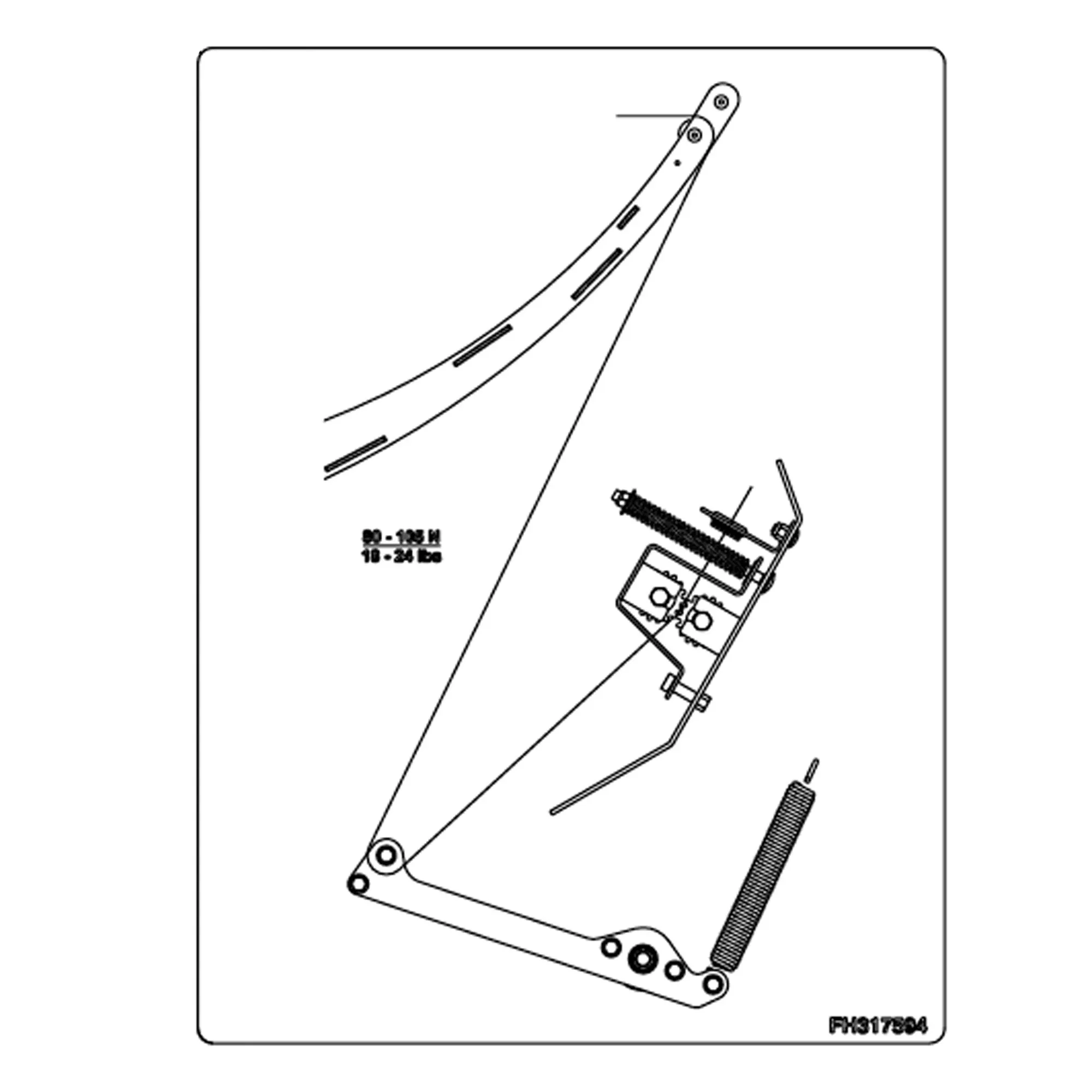 John Deere Lower Tensioner Label, Right Side - FH317594