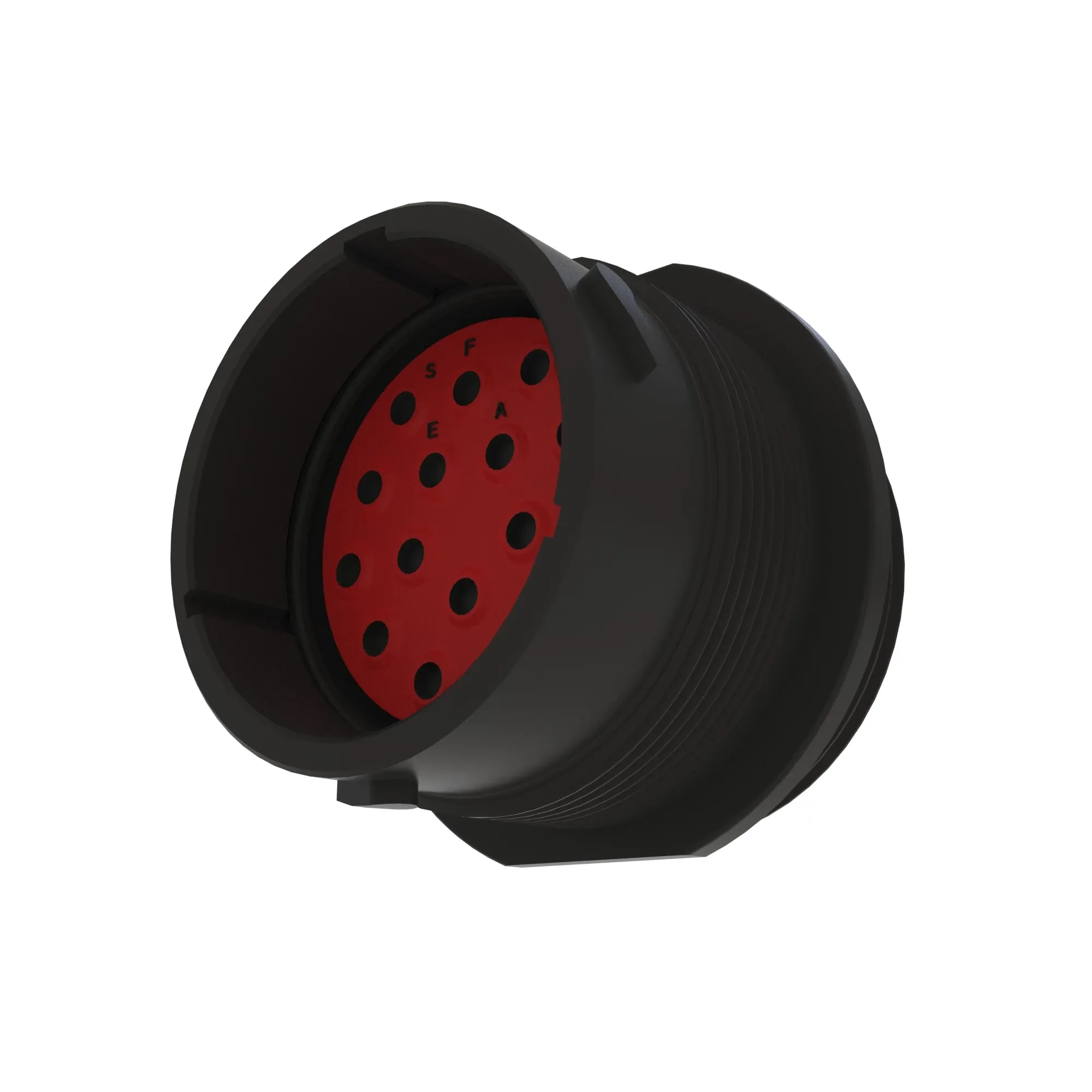 John Deere Black External Electrical Connector Housing, 16 Cavities - 57M13570