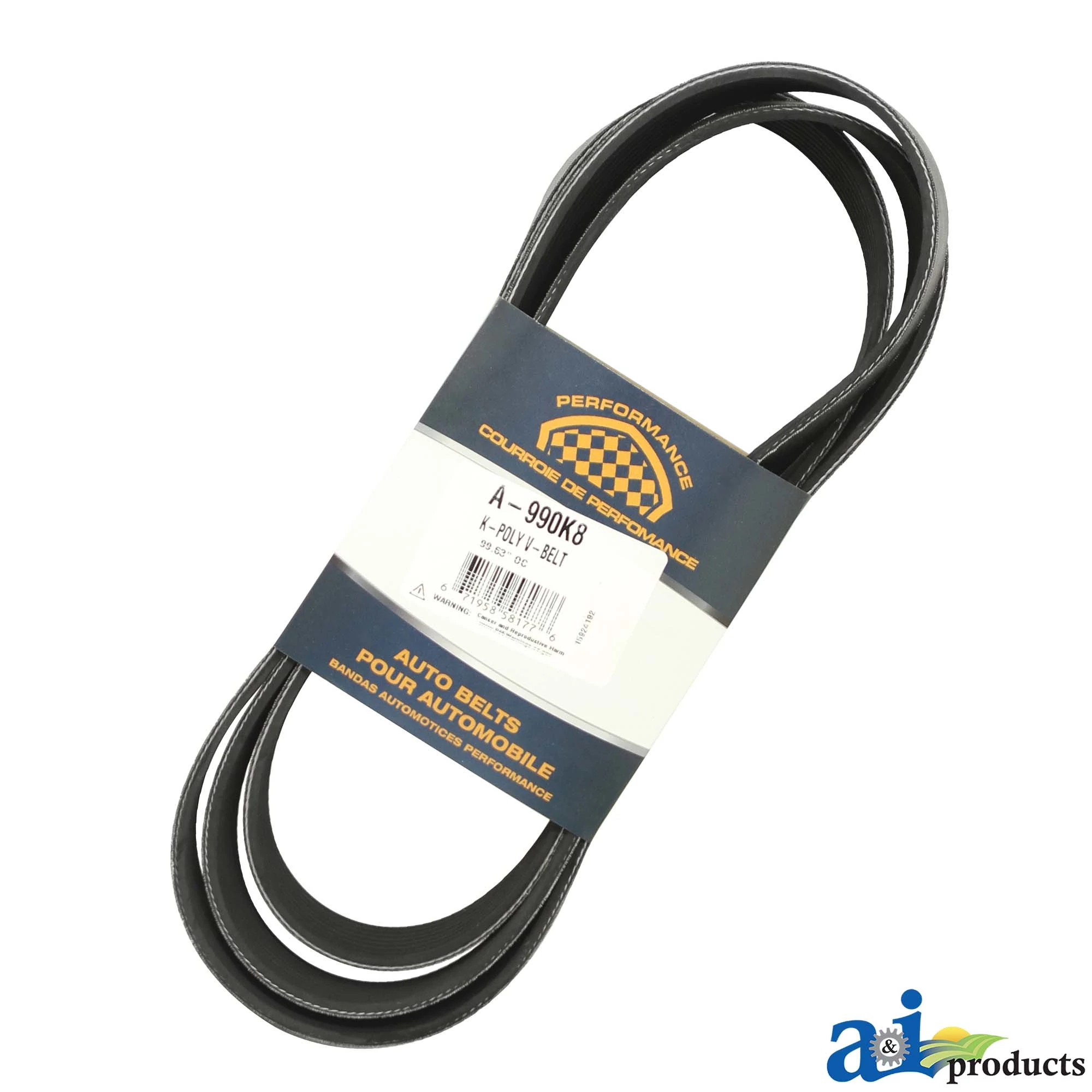 ⚙️ A-990K8: Correa Plana para Auxiliares de Motor, Longitud Efect