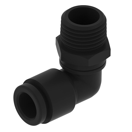 HOSE FITTING, 1/8NPT X 6MM TUBE, EL