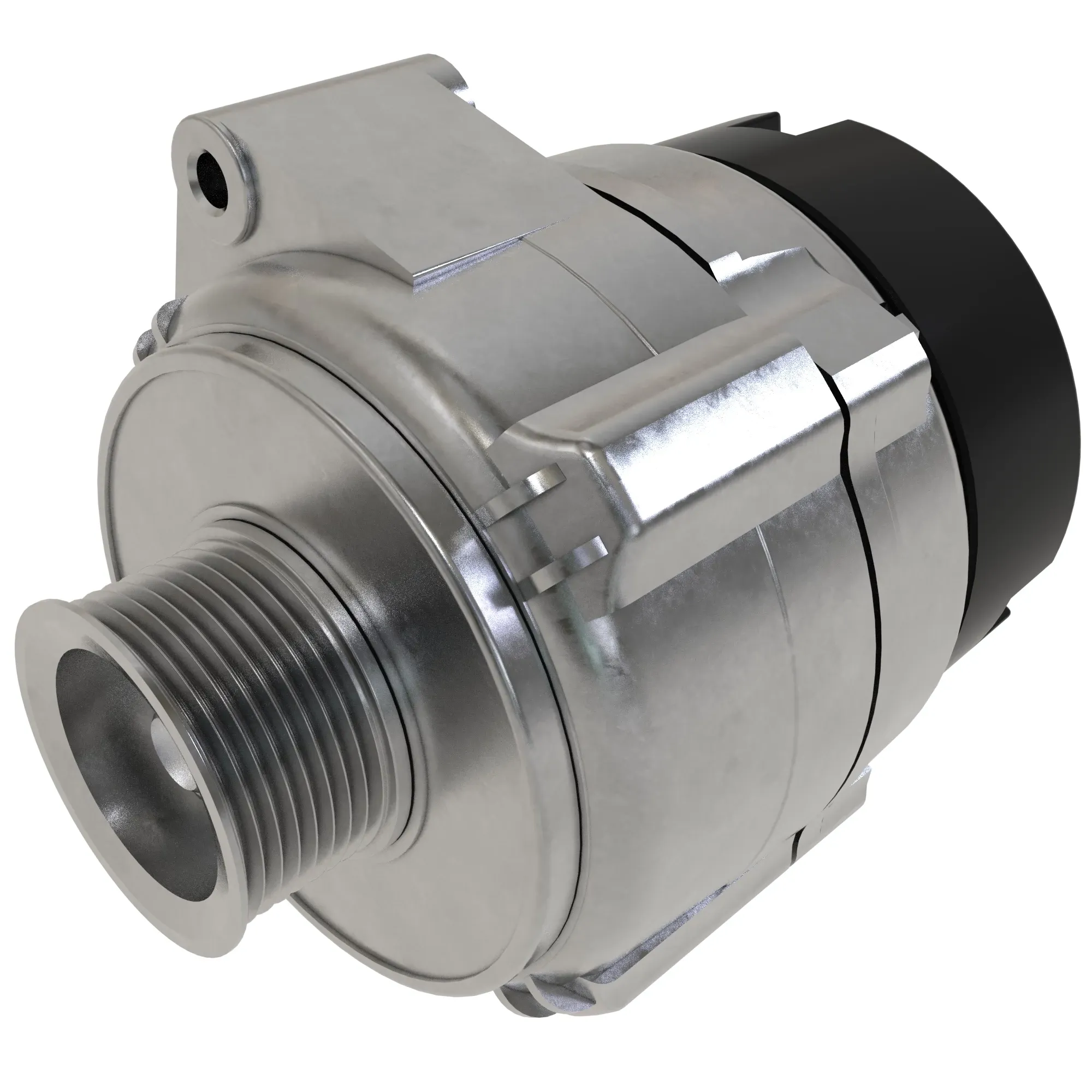 150 AMP 12V, ISKRA (AAN) W/ PULLEY, FRONT AND REAR DEBRIS SCREENS