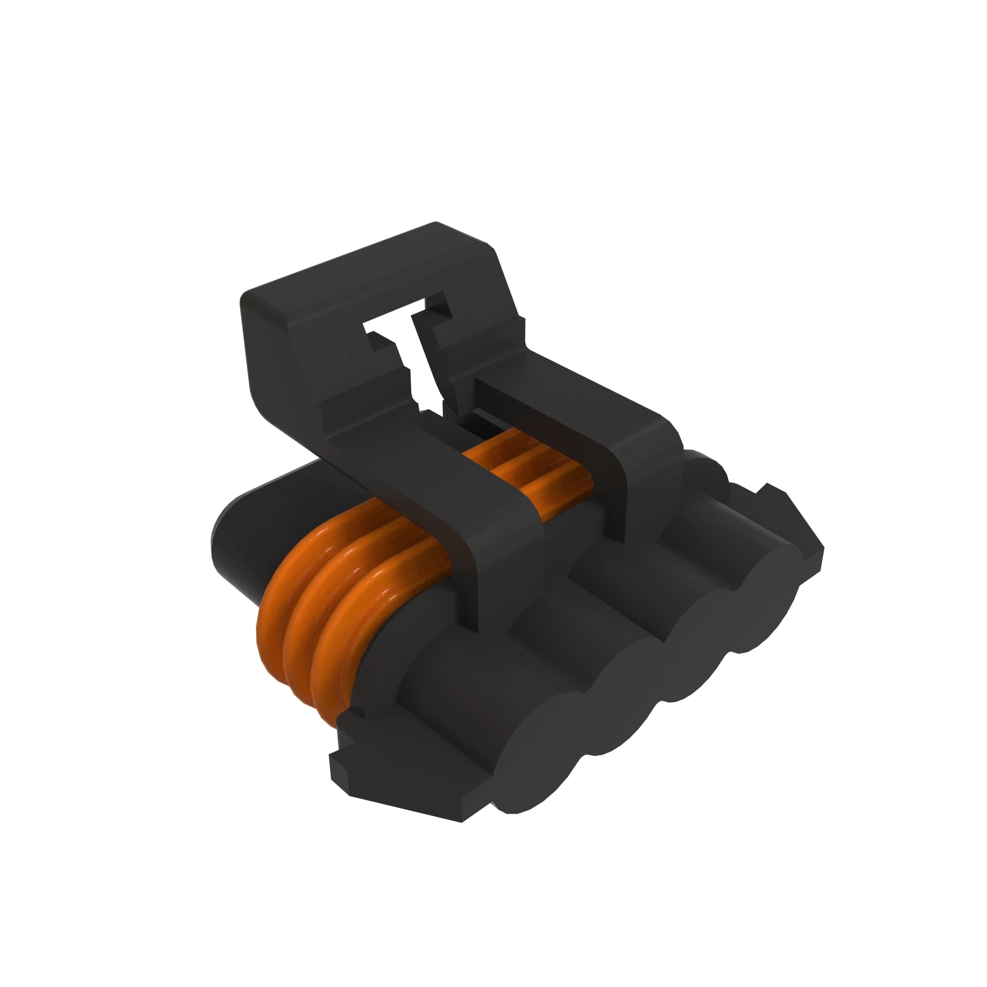 57M7364: Black External Electrical Connector Housing, 4 Cavities