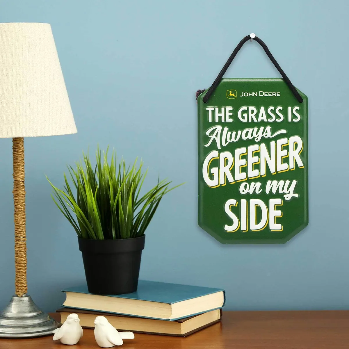 Grass is Greener Metal Sign