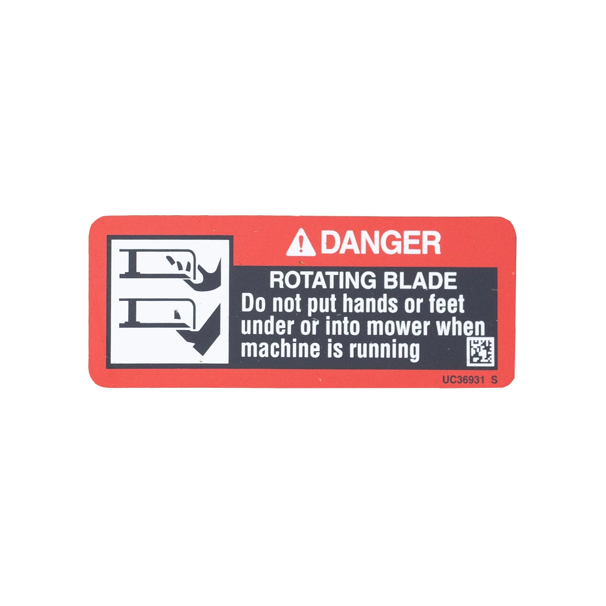 Label, Danger, Rotating Blades