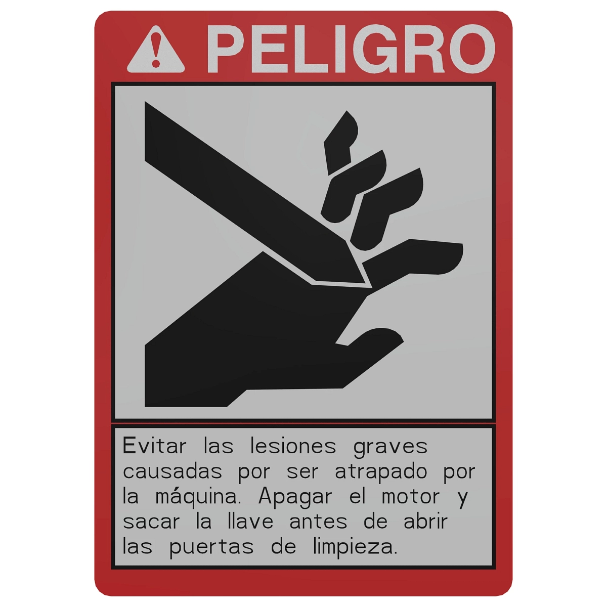John Deere Spanish Auger Danger Sign - H209535