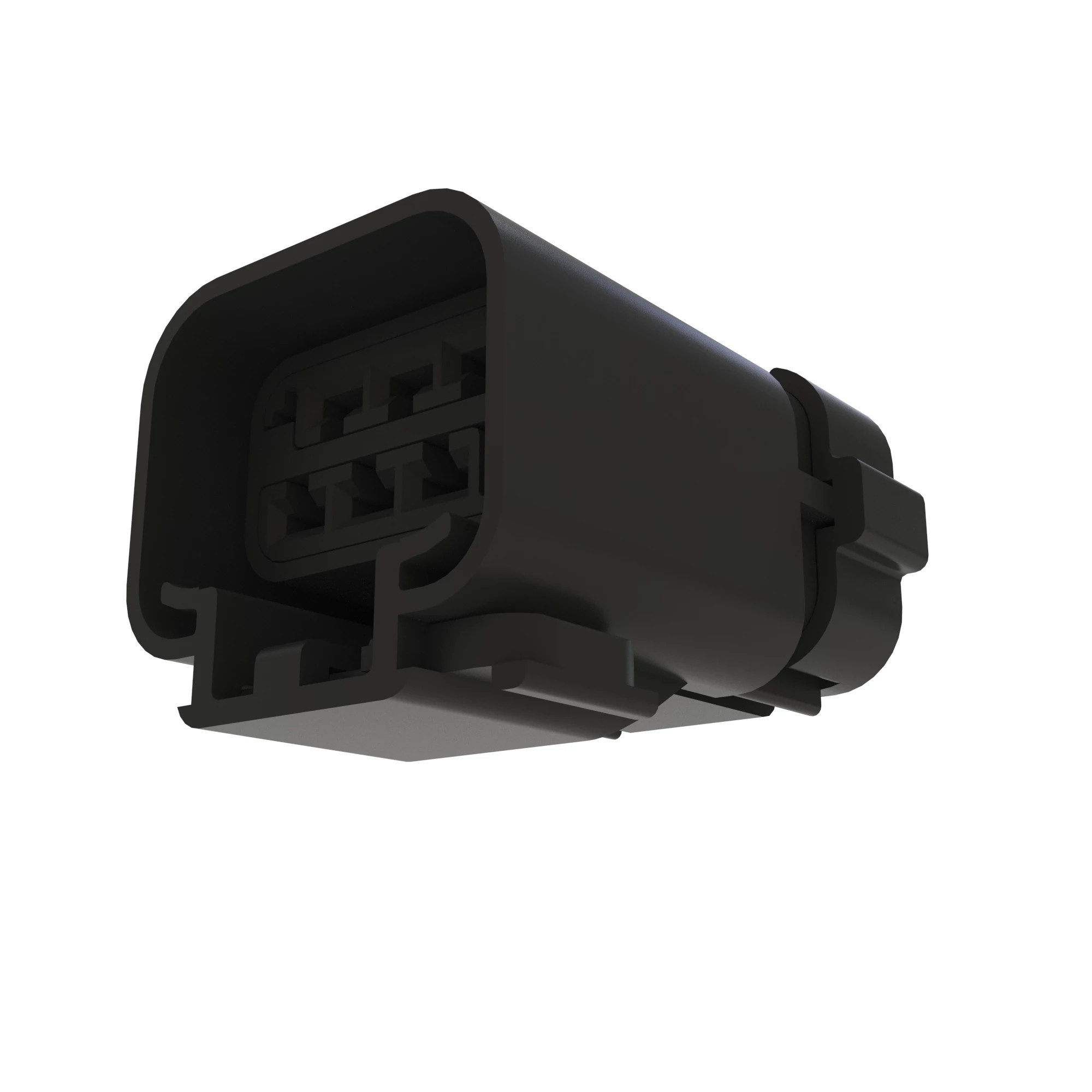 John Deere Black External Electrical Connector Housing, 6 Cavities - 57M10301