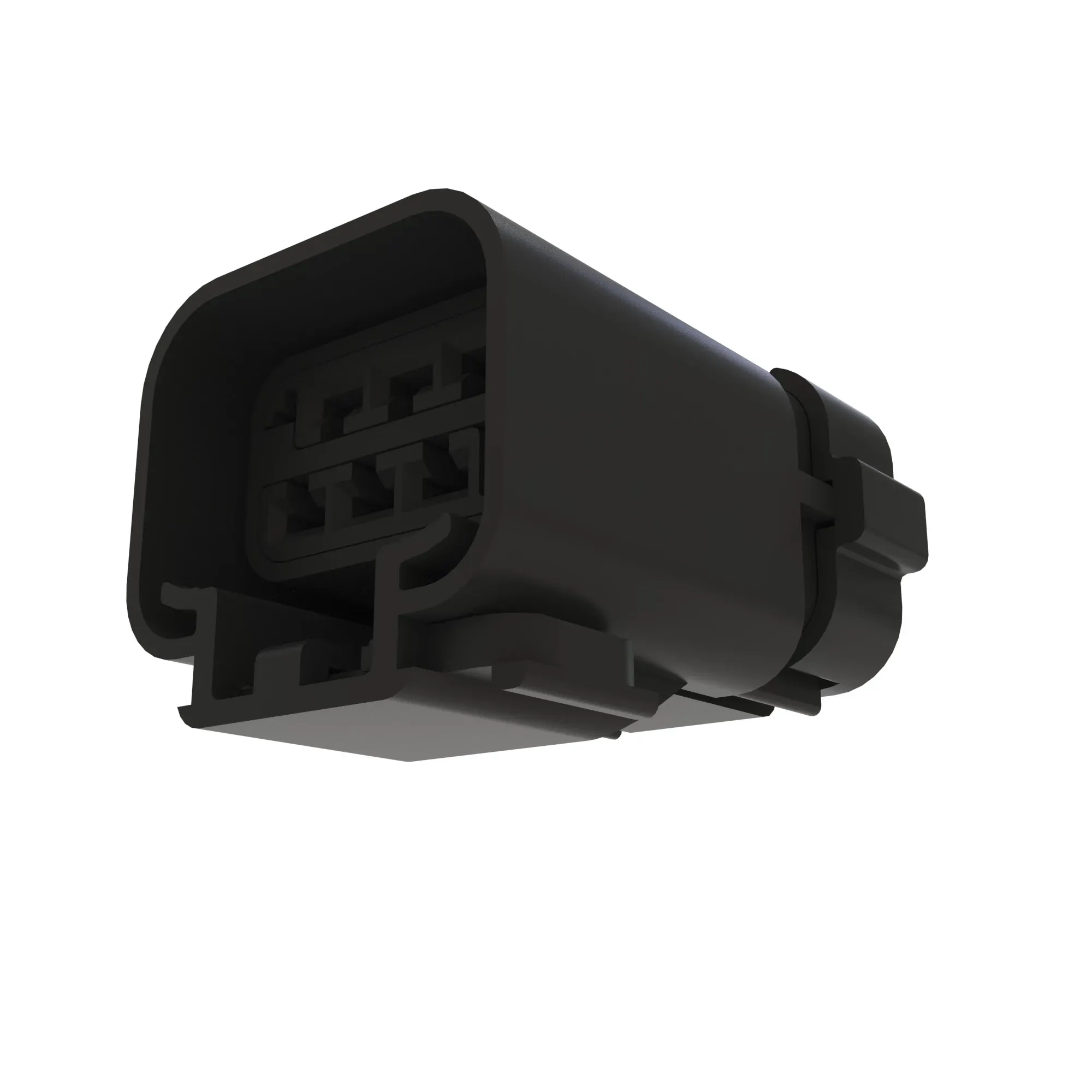 John Deere Black External Electrical Connector Housing, 6 Cavities - 57M10301