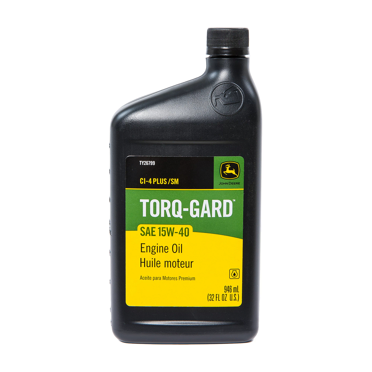 John Deere Engine Oil, Torq-Gard™, SAE 15W-40, API CI-4/SM, 946 ml (32 Fluid Oz) - TY26799