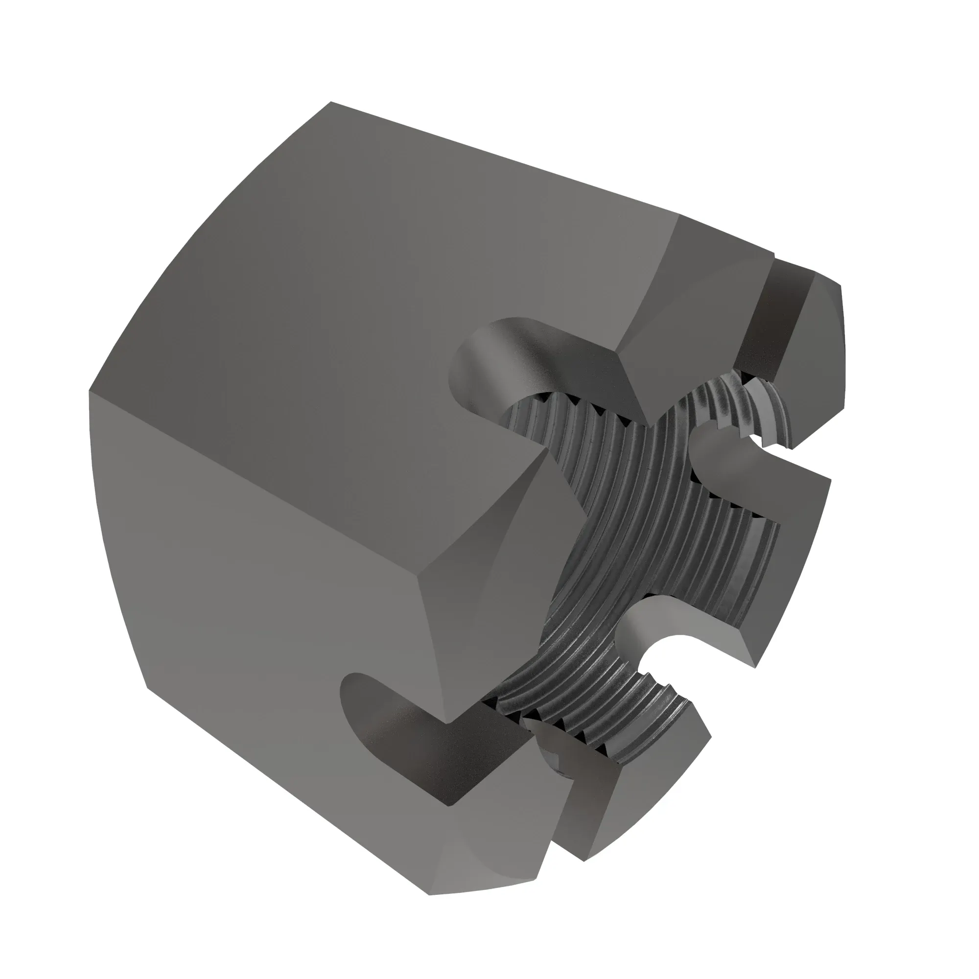 NUT, METRIC HEX SLOTTED