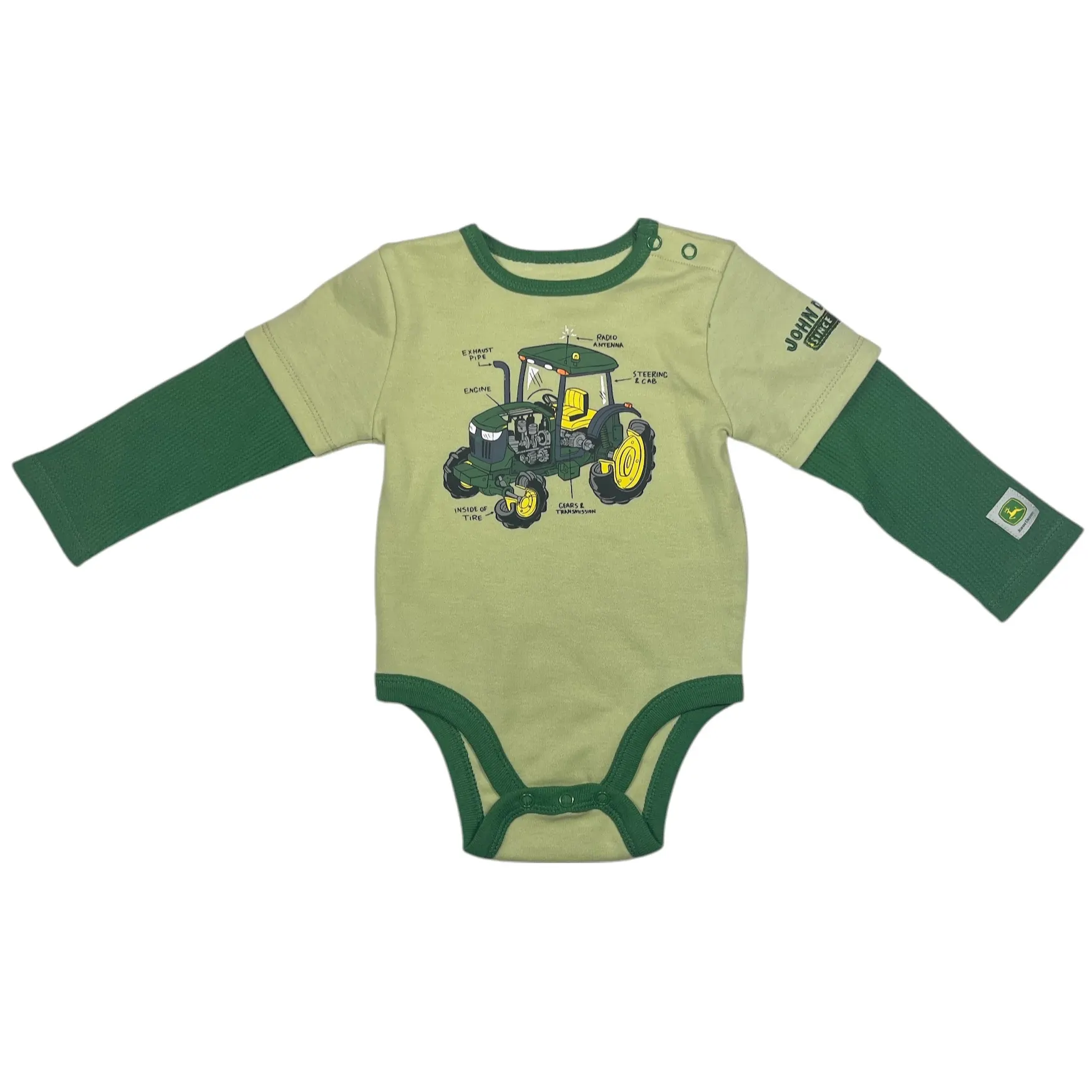 Infant Tractor Diagram Bodyshirt with Layered Sleeves
