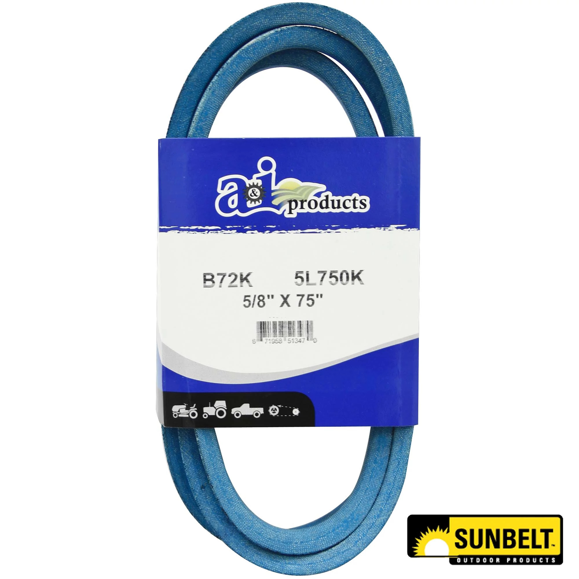 A&I Products HB Section Mower Deck Drive V-Belt, Effective Length 1900 mm (74.8 inch) - A-B72K