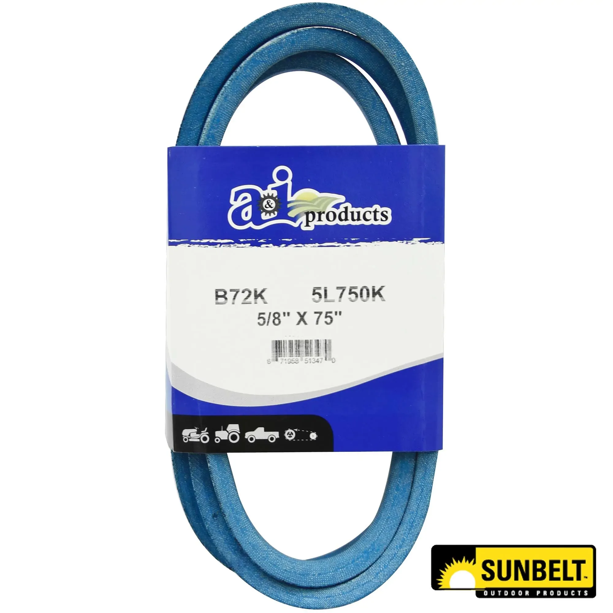 A&I Products HB Section Mower Deck Drive V-Belt, Effective Length 1900 mm (74.8 inch) - A-B72K