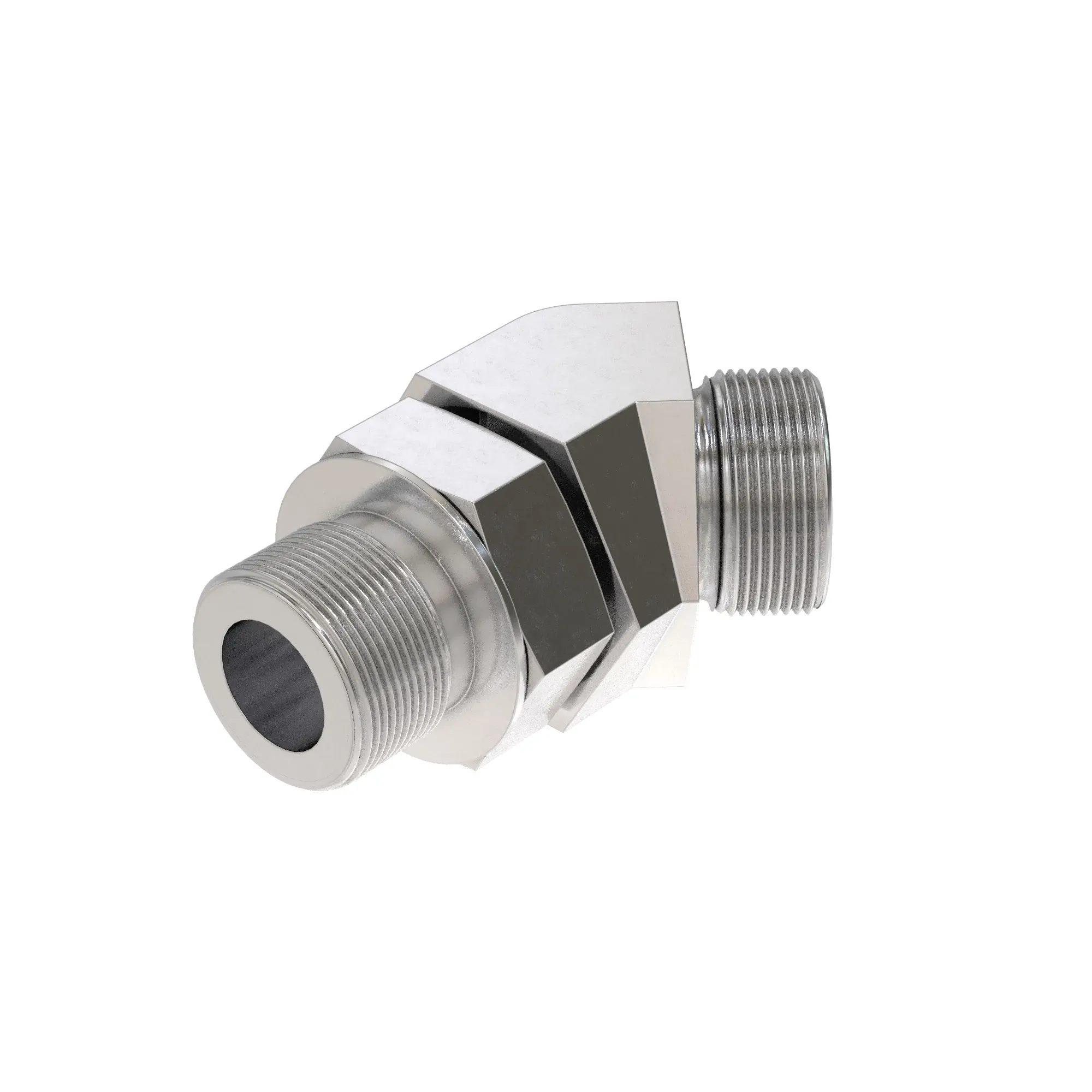 John Deere 45 Degree Straight Thread Elbow Fitting - 38H1048
