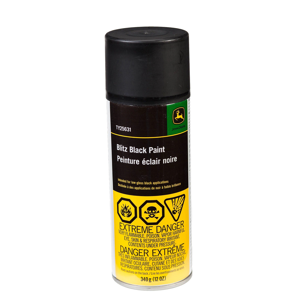 John Deere Black Blitz Spray Paint, 340 gram (12 Oz) Aerosol - TY25631