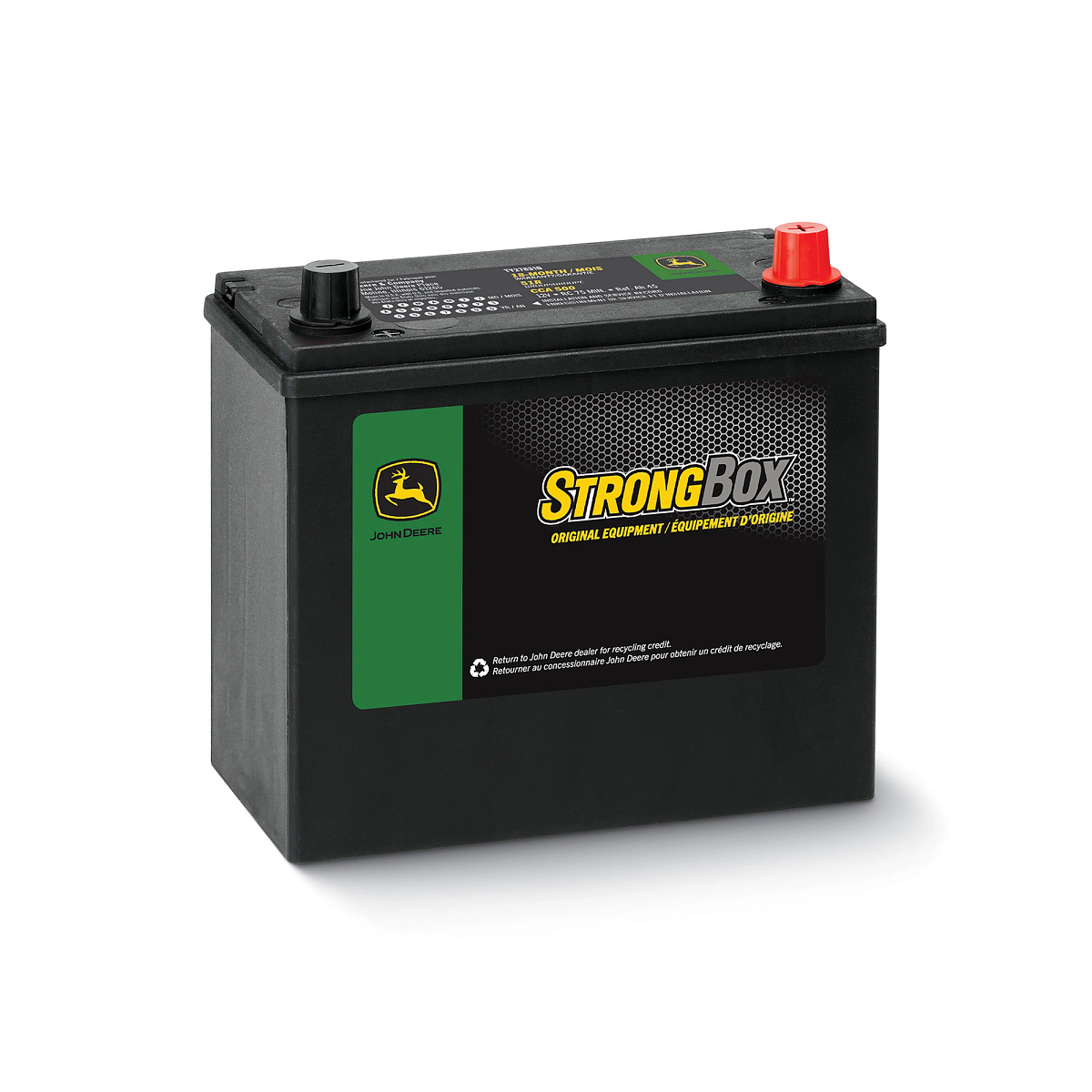 John Deere 12 Volts Battery, Wet Charged, 45 Ah, 500 CCA, 51R BCI - TY27831B