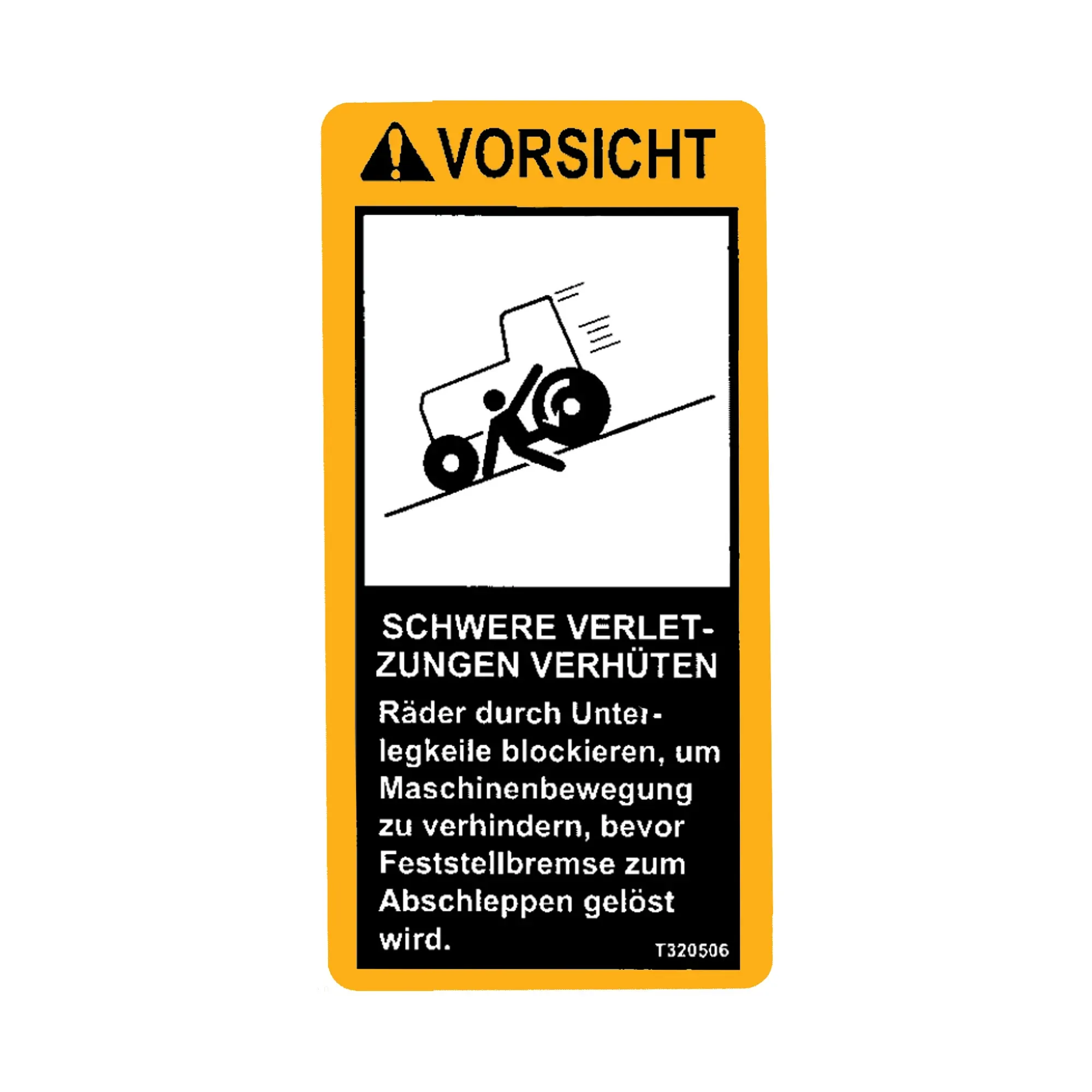 John Deere Park Brake Label, German - T320506