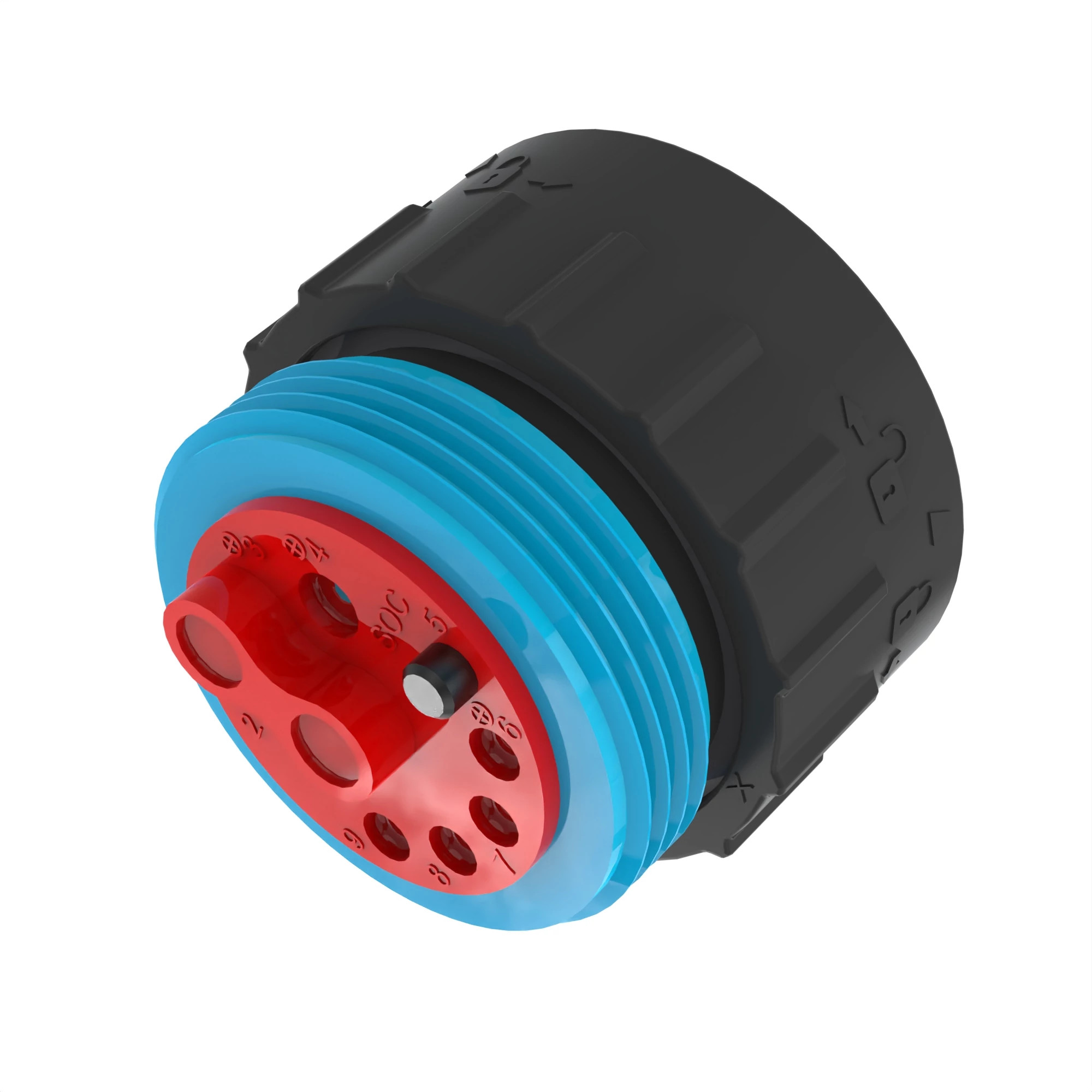 CONN AMPHENOL AHDP 9W FS BLK PLSTC