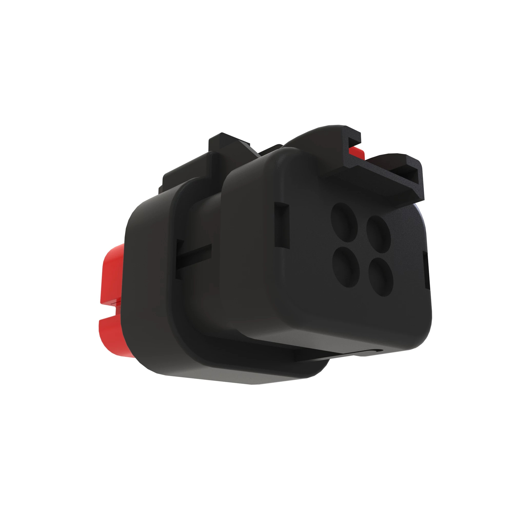 John Deere Red Electrical Connector Housing, 4 Cavities - 57M9742