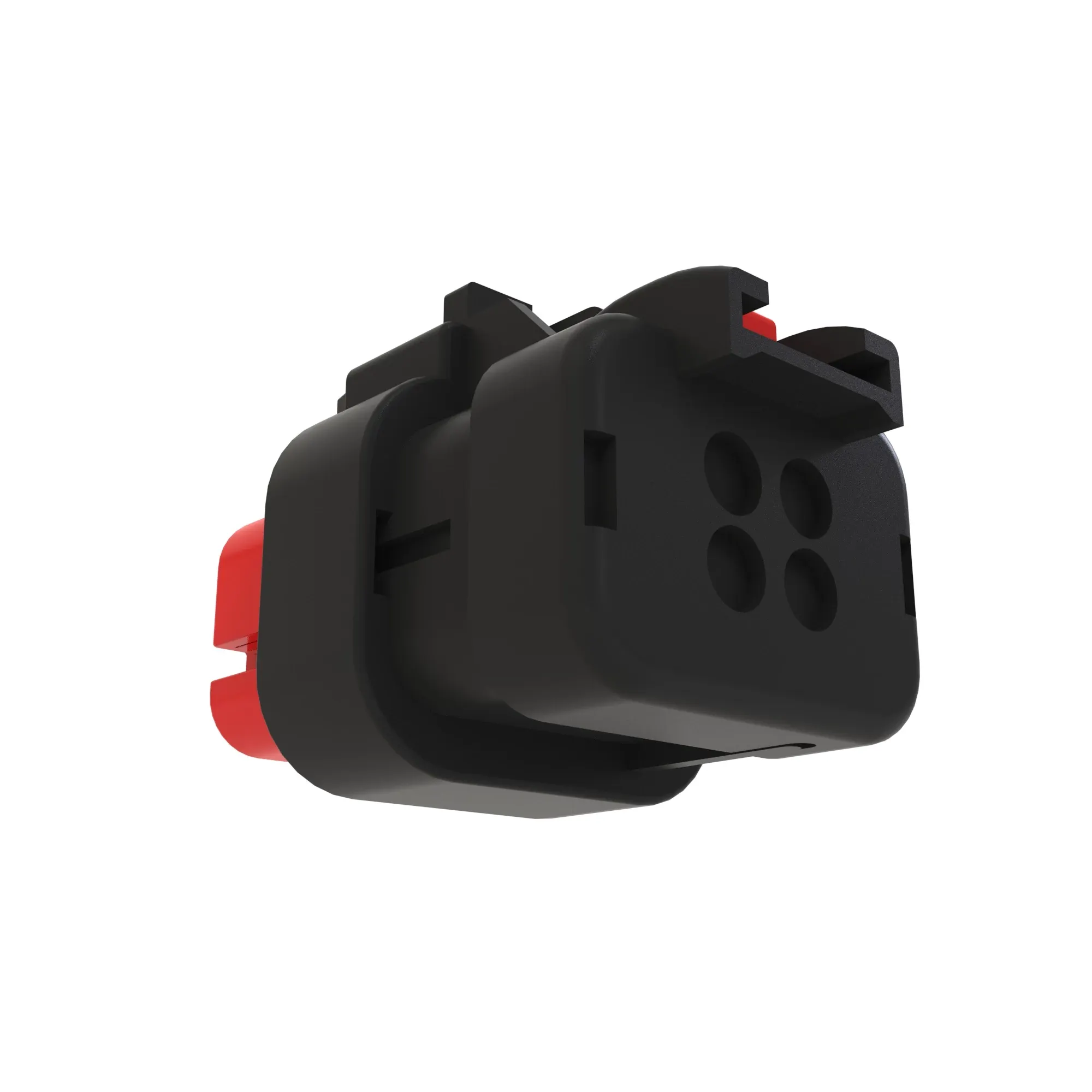 John Deere Red Electrical Connector Housing, 4 Cavities - 57M9742