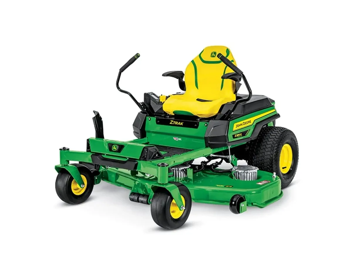 John Deere Z380R Electric ZTrak zero-turn mower with sealed 58V lithium-ion battery and 54-inch Accel Deep mower deck