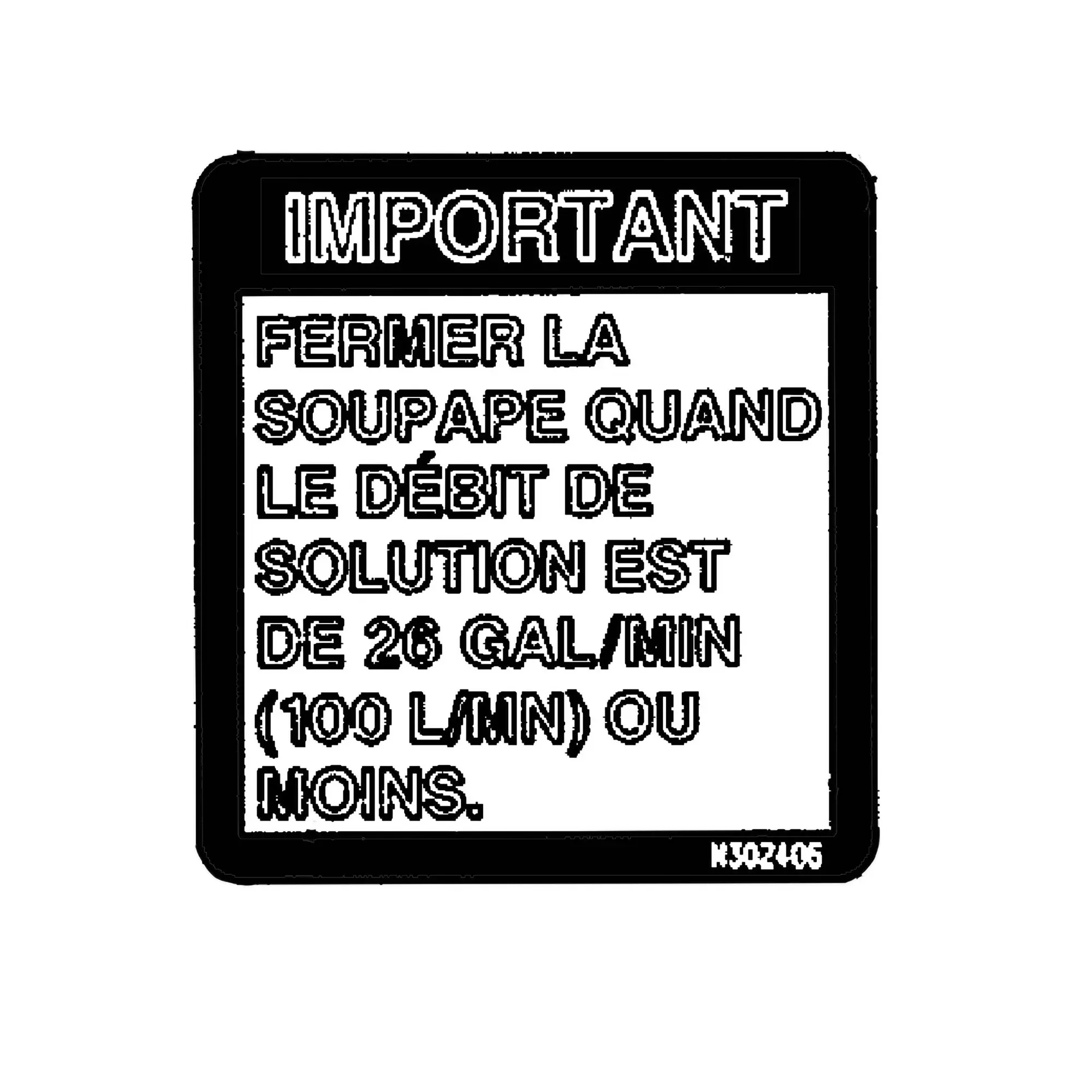 John Deere Solution Flow Label, French - N302406