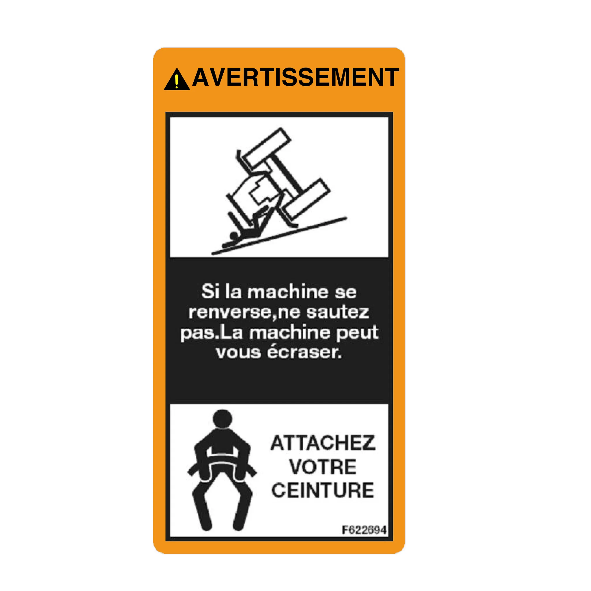 John Deere Label, Use Seat Belt - F622694
