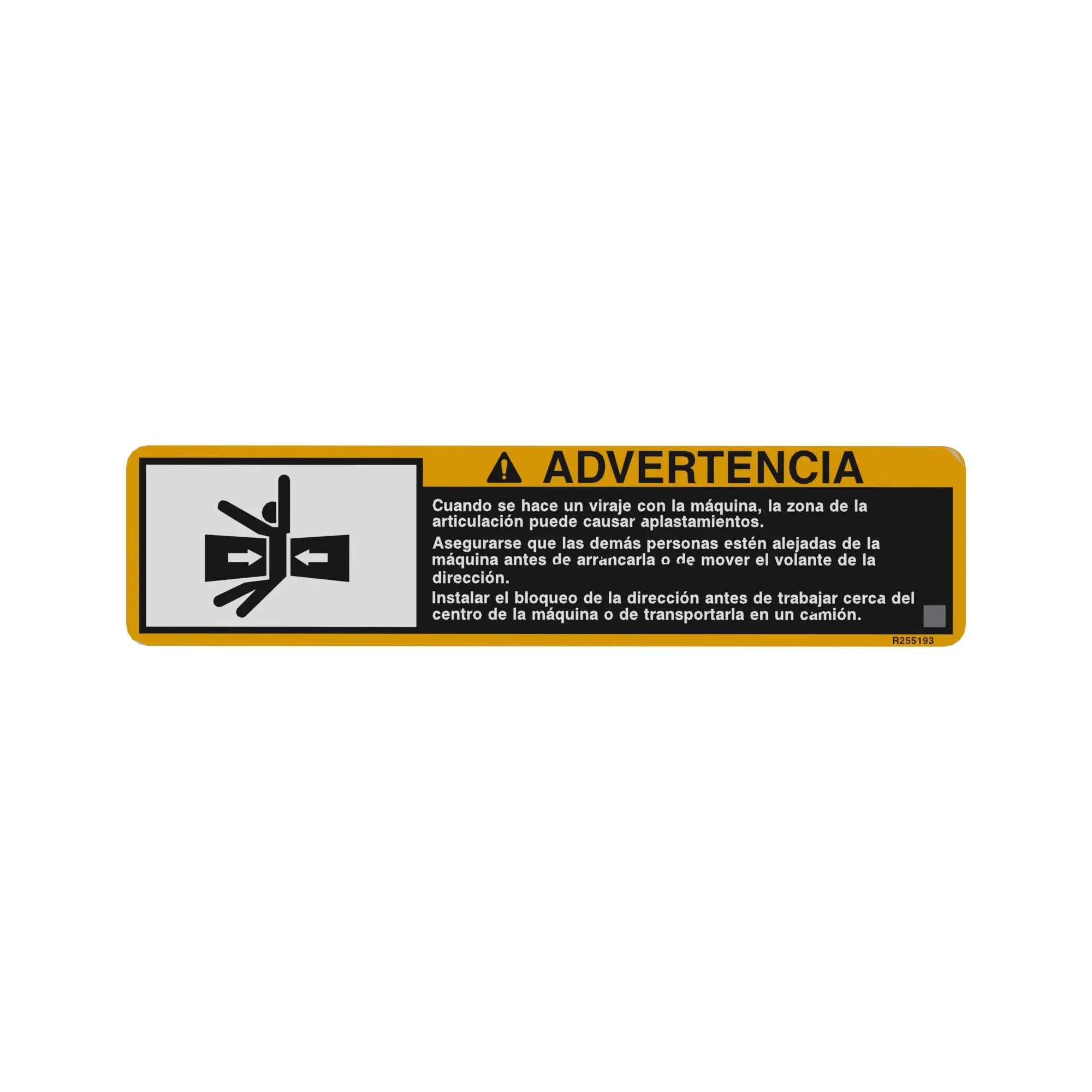 John Deere Hinge Warning Label - R255193