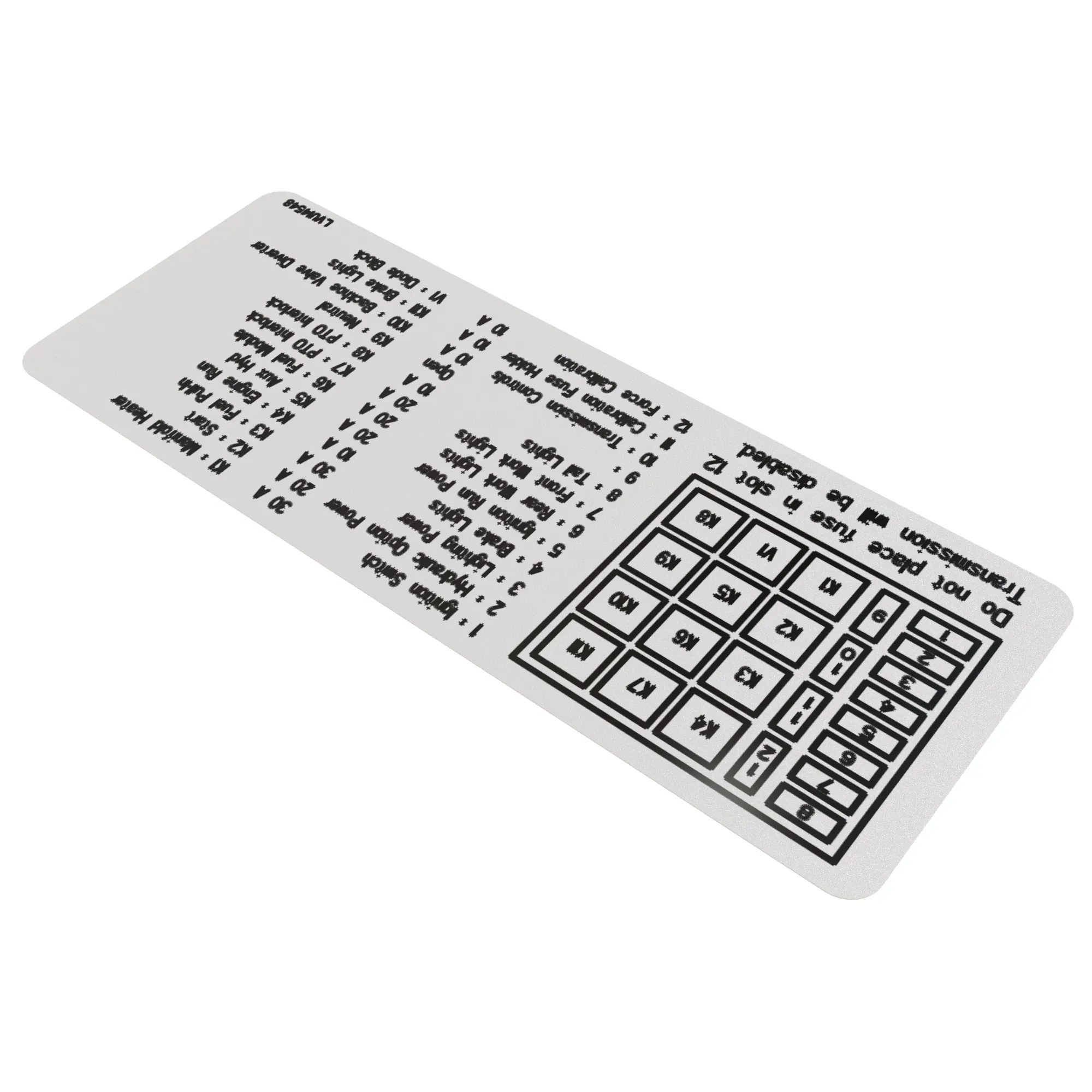 LABEL, FUSE PANEL