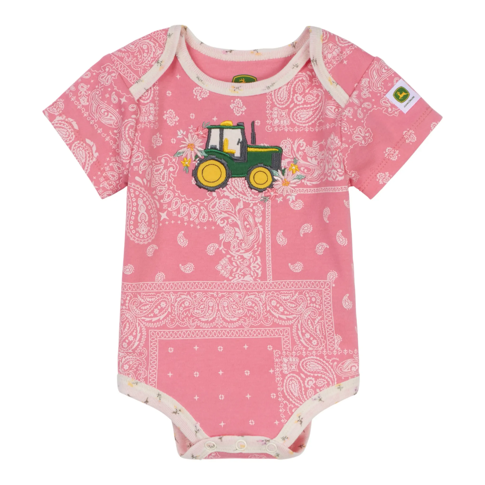 Infant Pink Paisley Tractor Bodyshirt