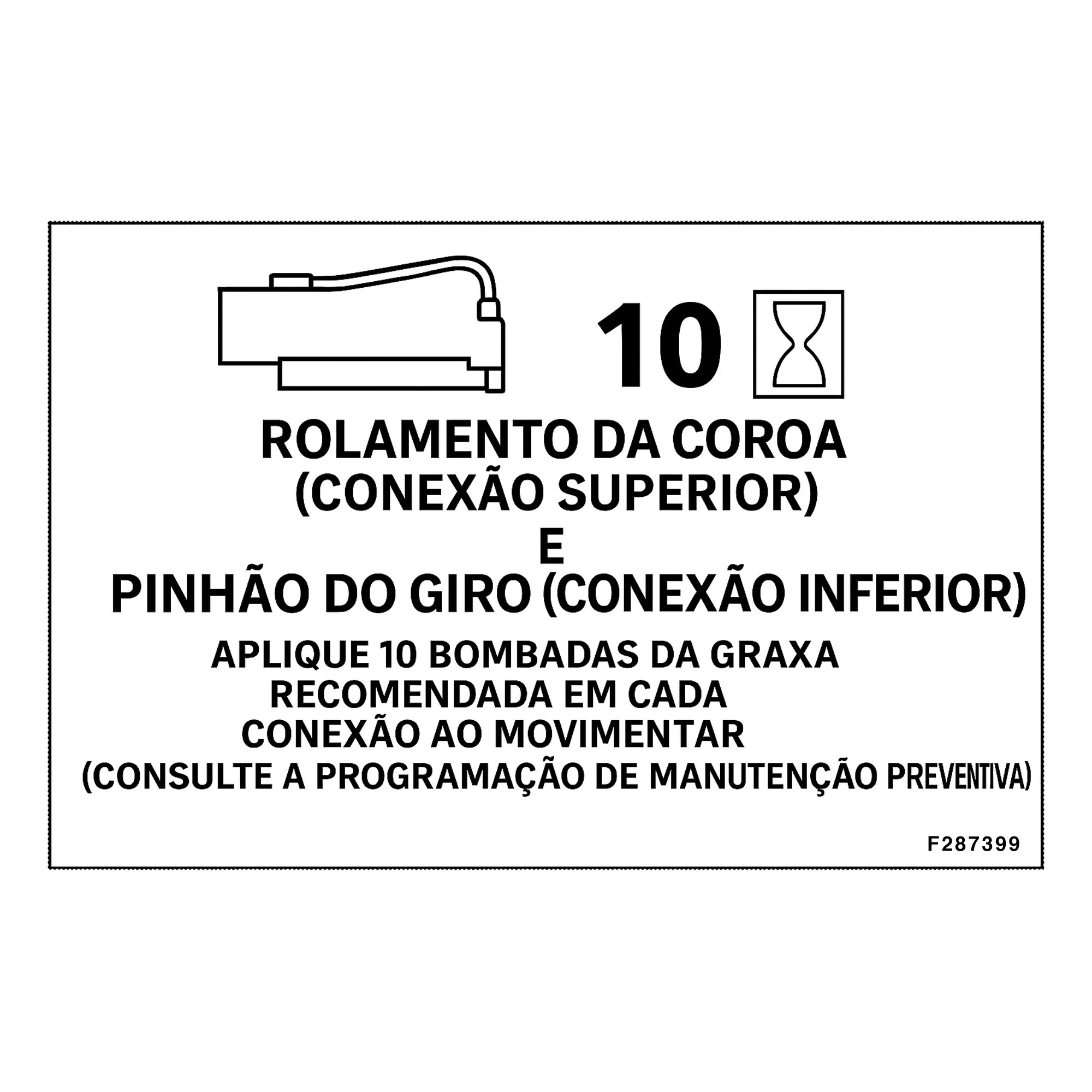 John Deere Ring Gear Lubricant Label - F287399