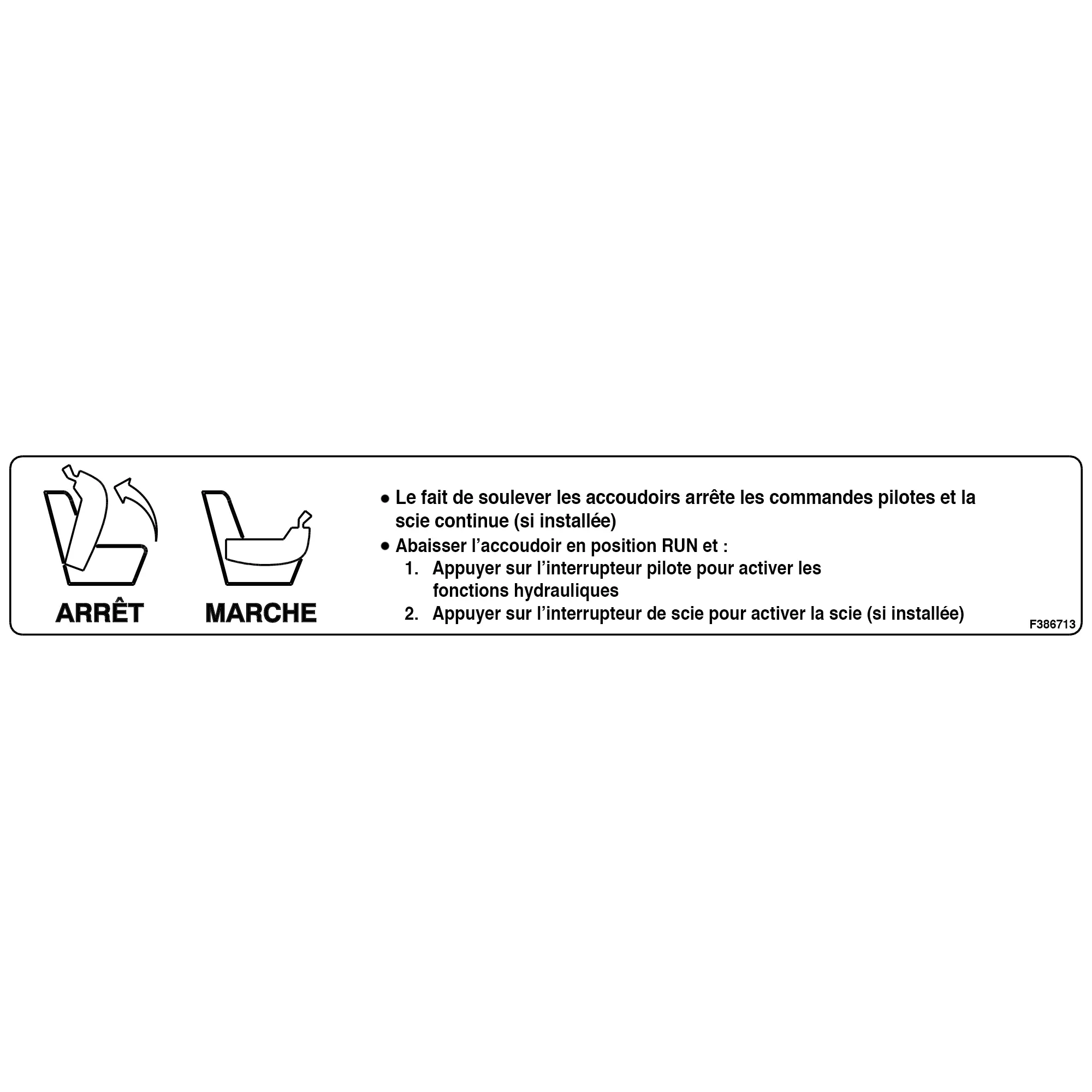 Decal, Pilot Armrest-French