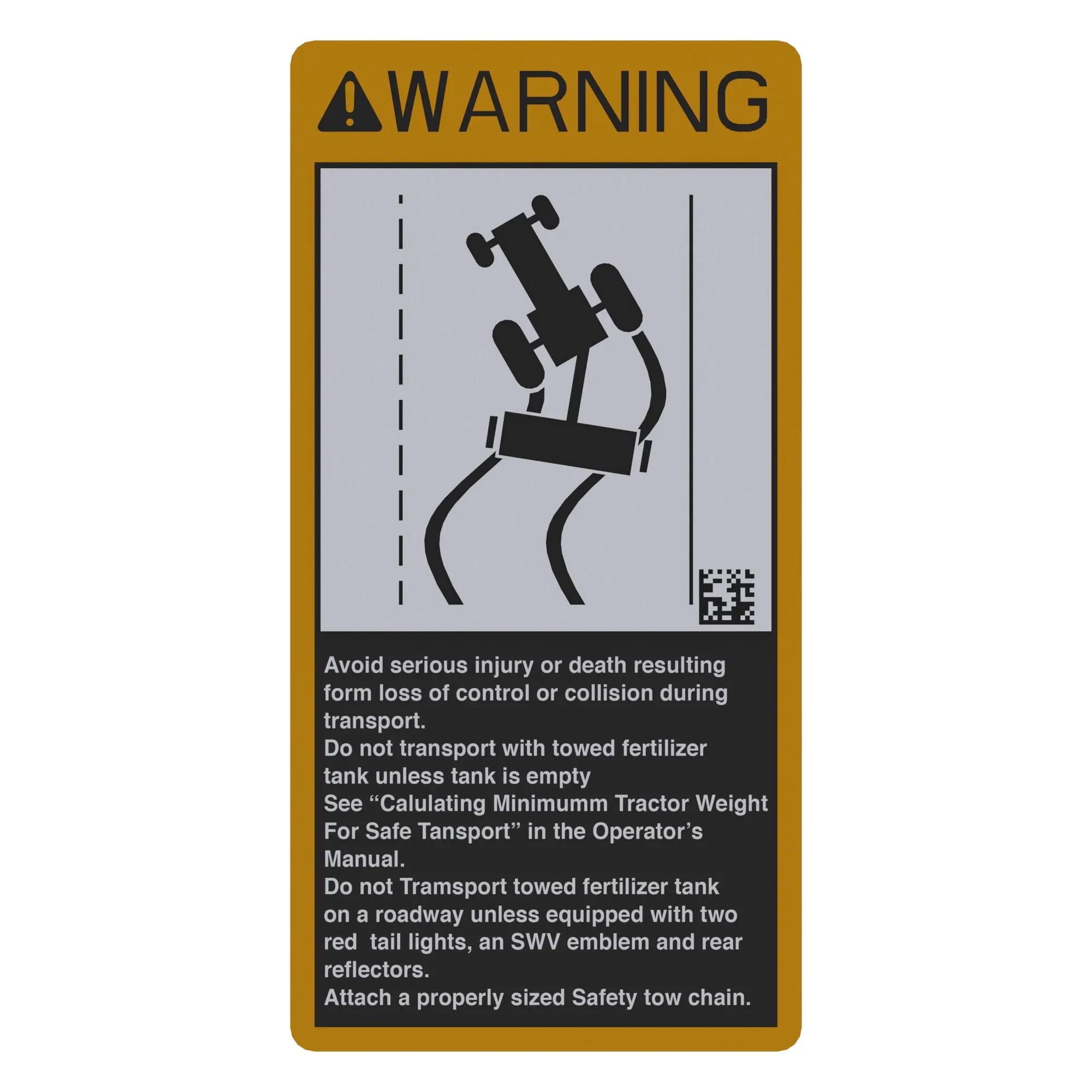 John Deere Safety Sign, Warning - A70872
