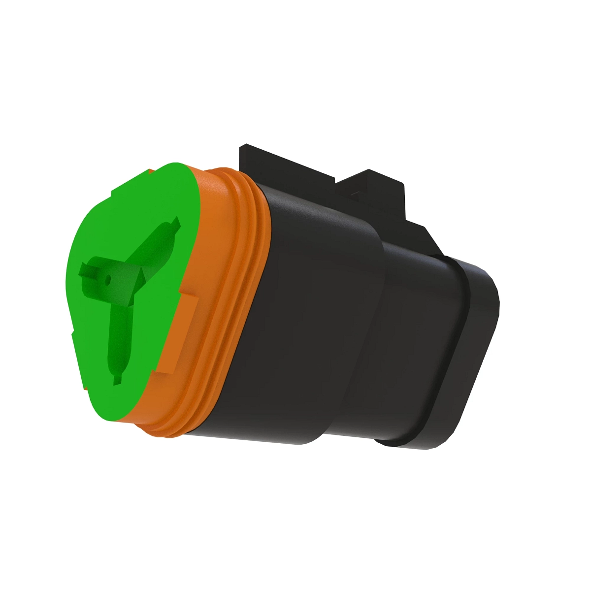 John Deere Black Internal Electrical Connector Housing, 3 Cavities - 57M8637