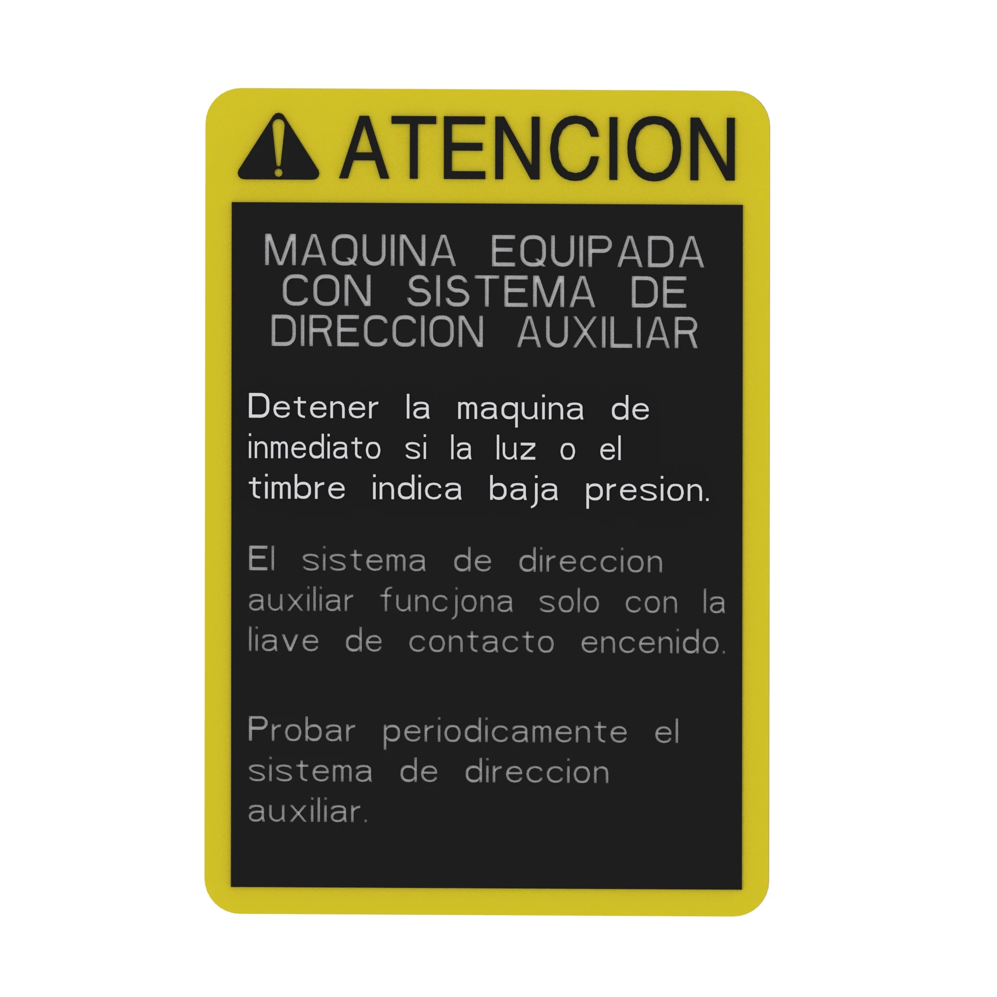 LABEL,CAUTION SECONDARY STEERING, C